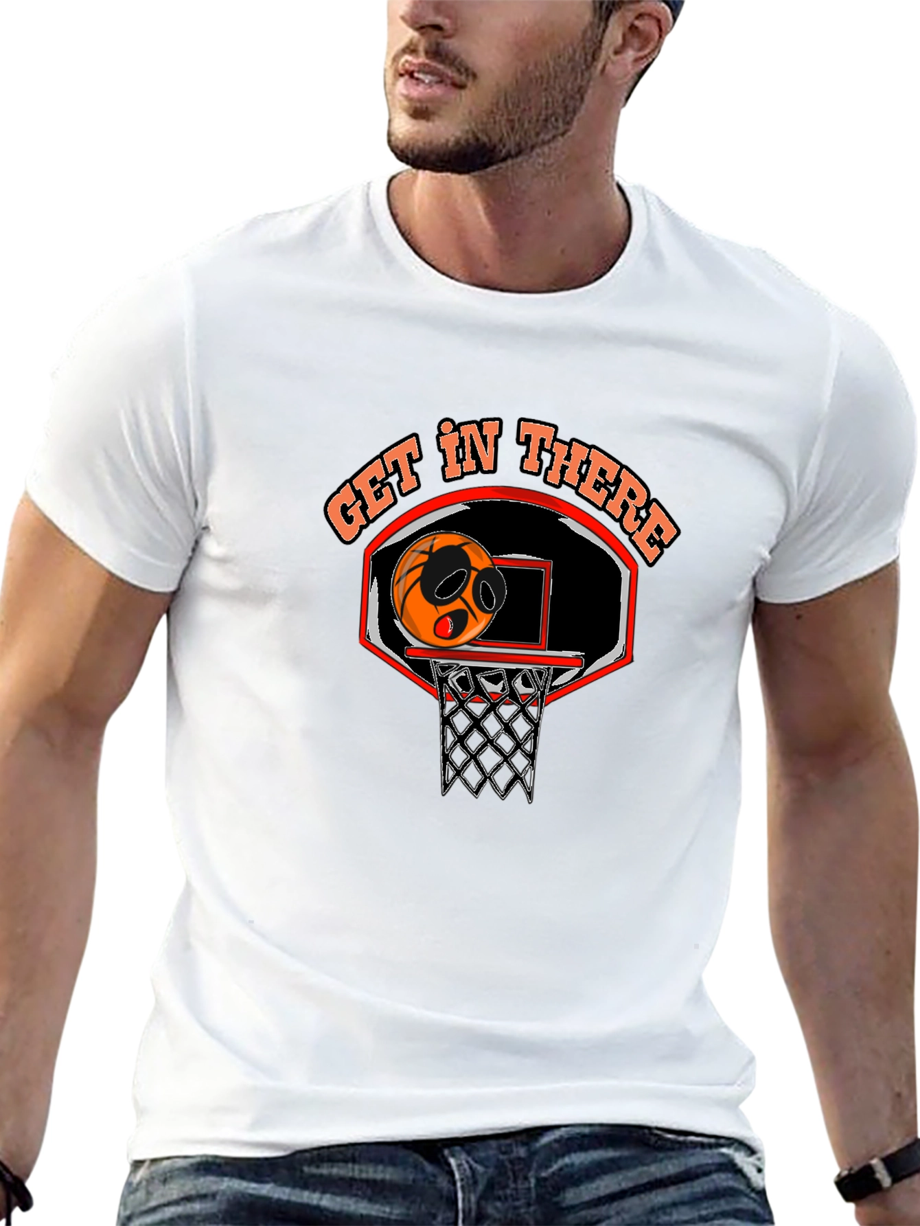 Get In There Basketball Graphic Tee - Black