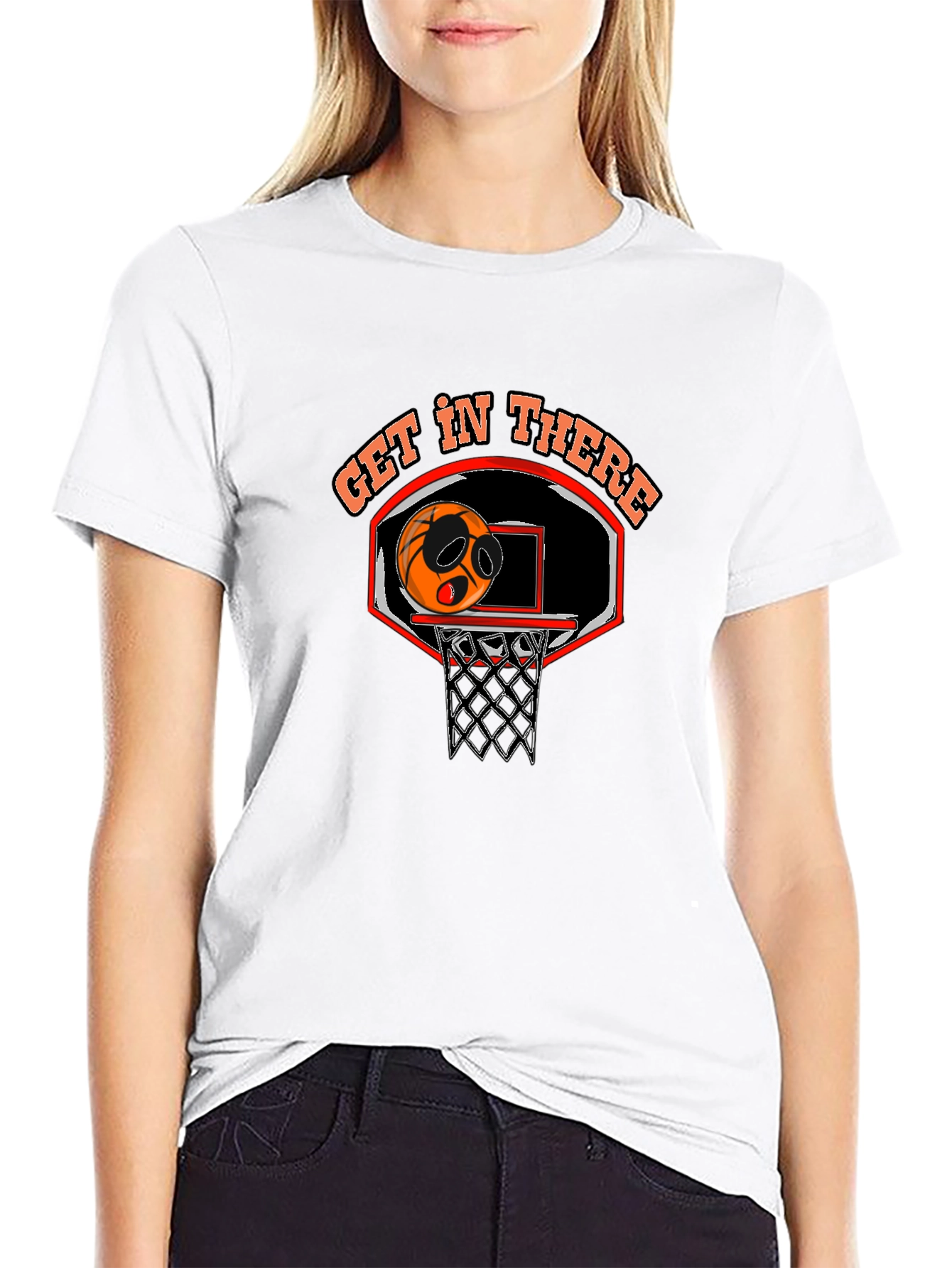Get In There Basketball Graphic Tee - Black