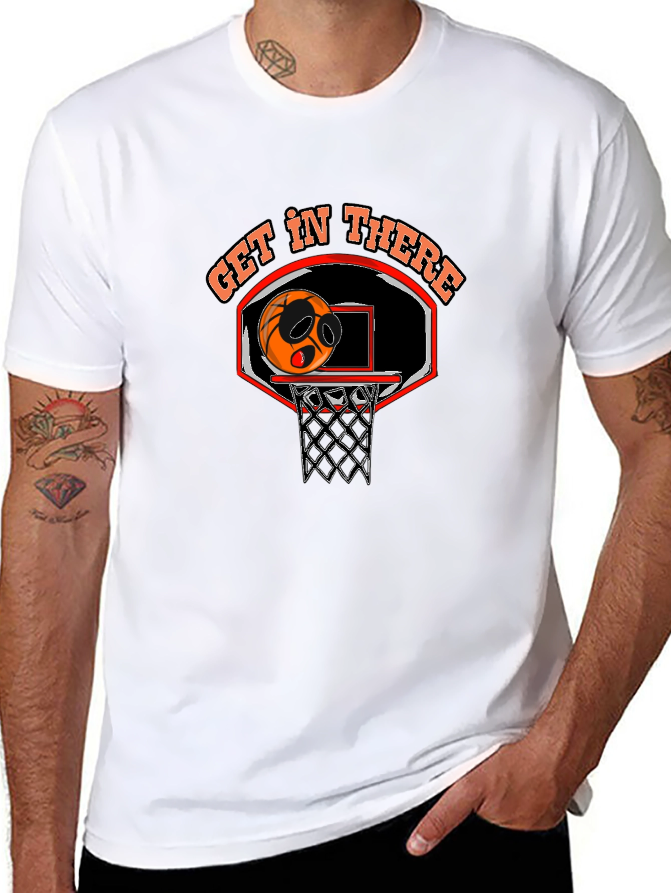 Get In There Basketball Graphic Tee - Black