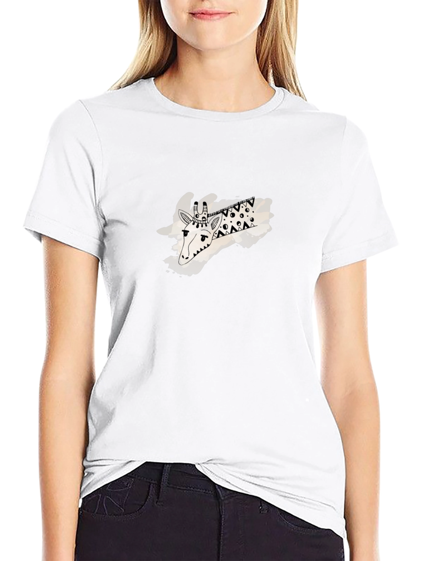 Graphic Giraffe Black T-Shirt