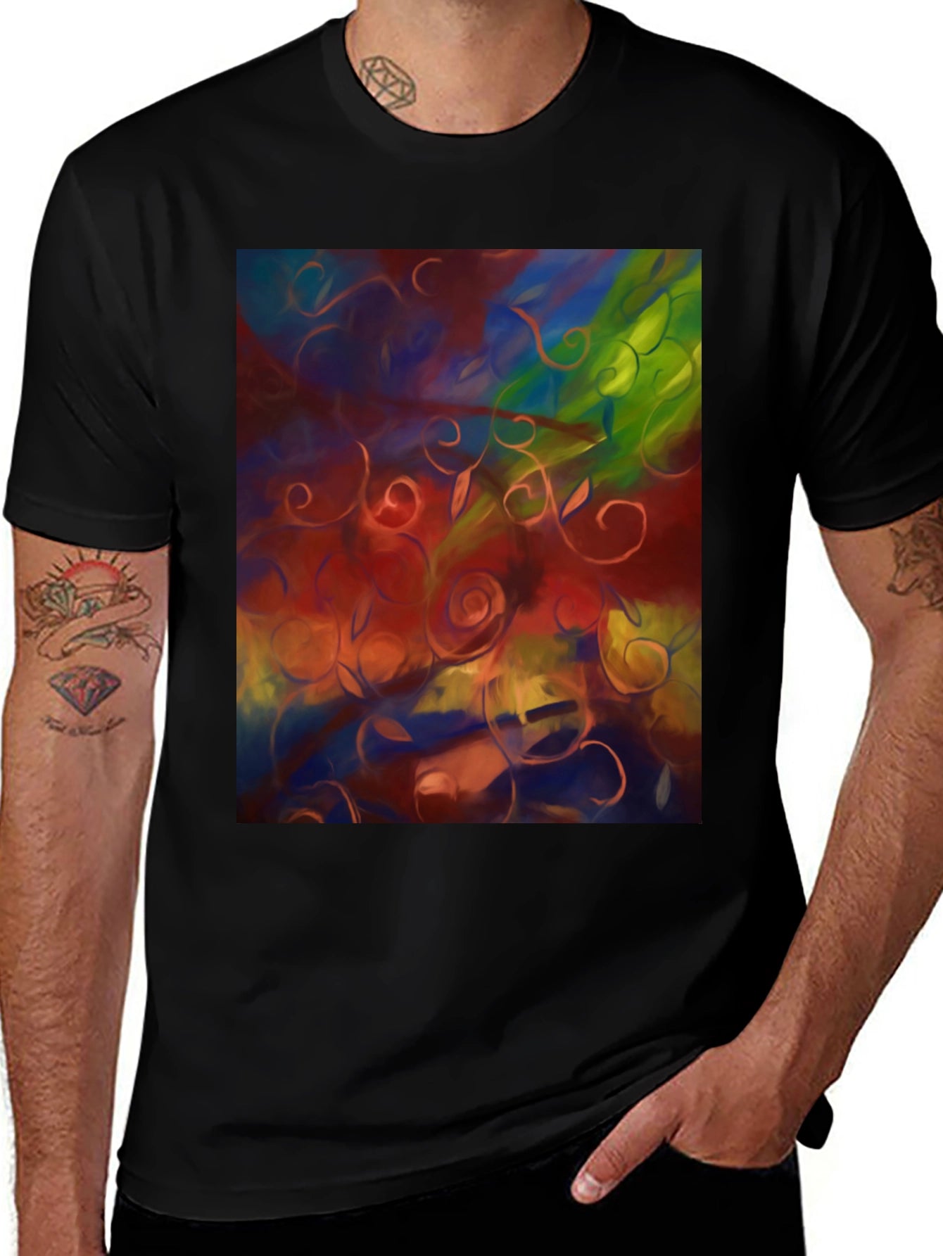 Abstract Floral T-Shirt - Artistic Statement Tee