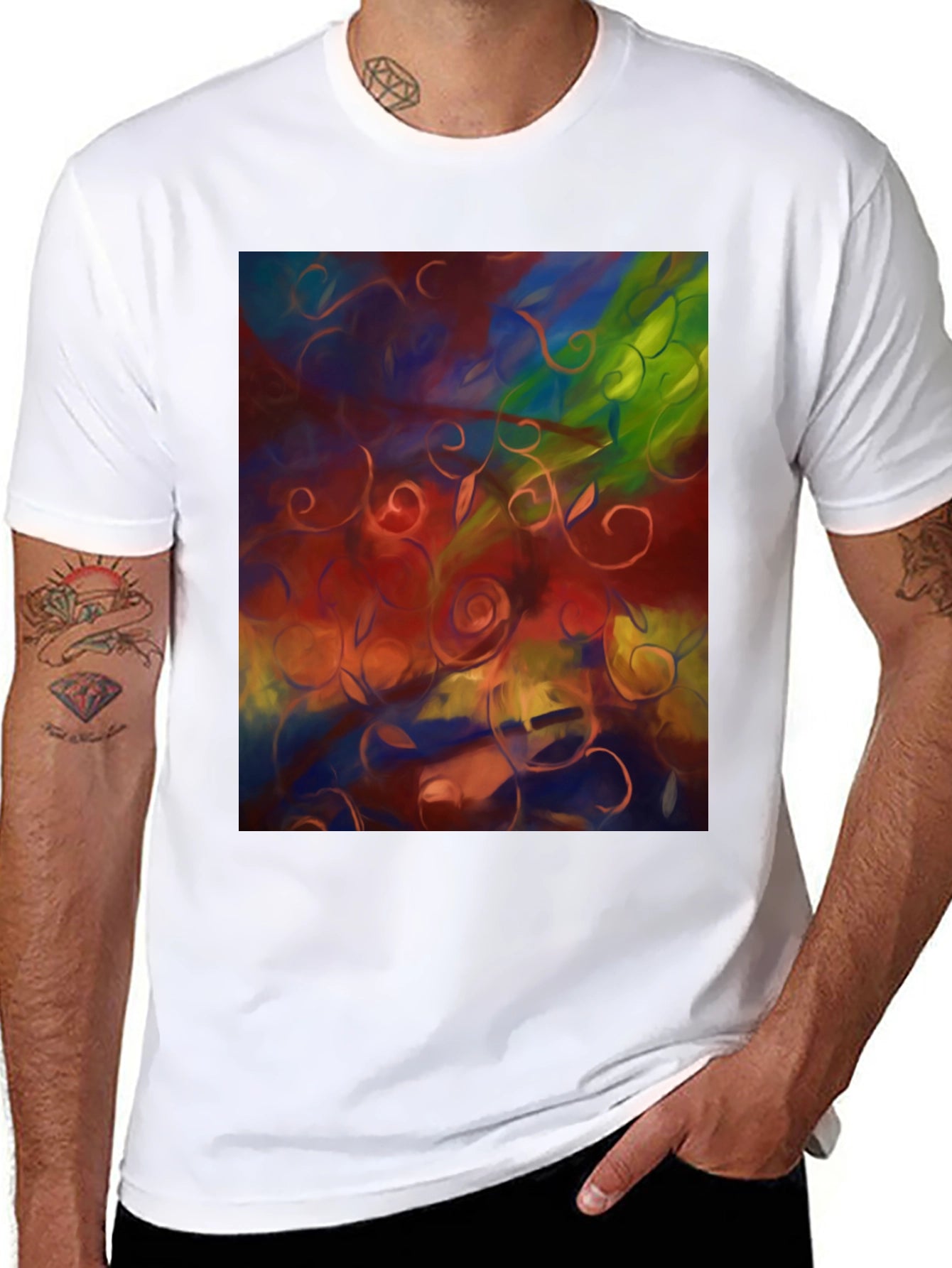 Abstract Floral T-Shirt - Artistic Statement Tee