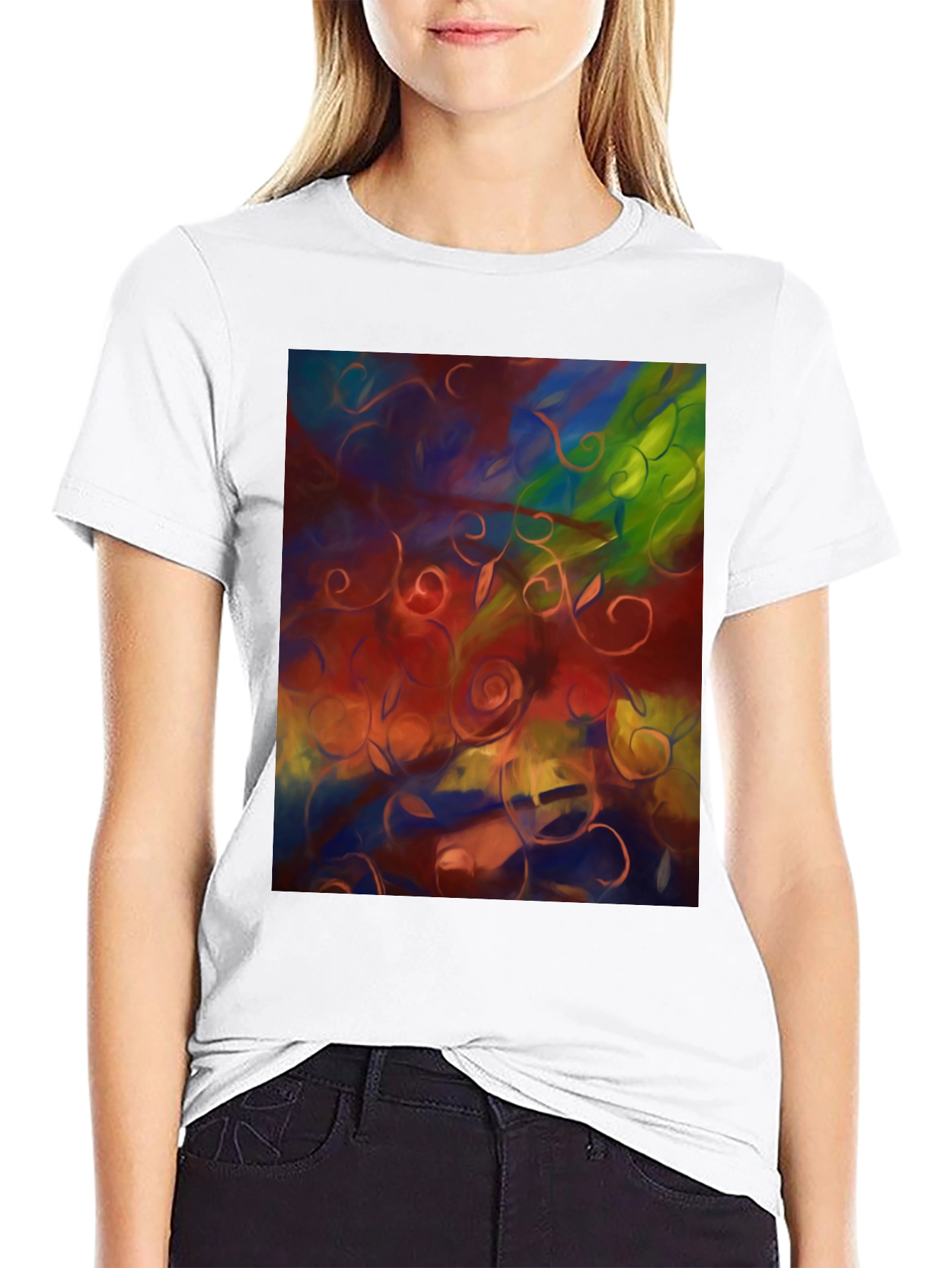 Abstract Floral T-Shirt - Artistic Statement Tee