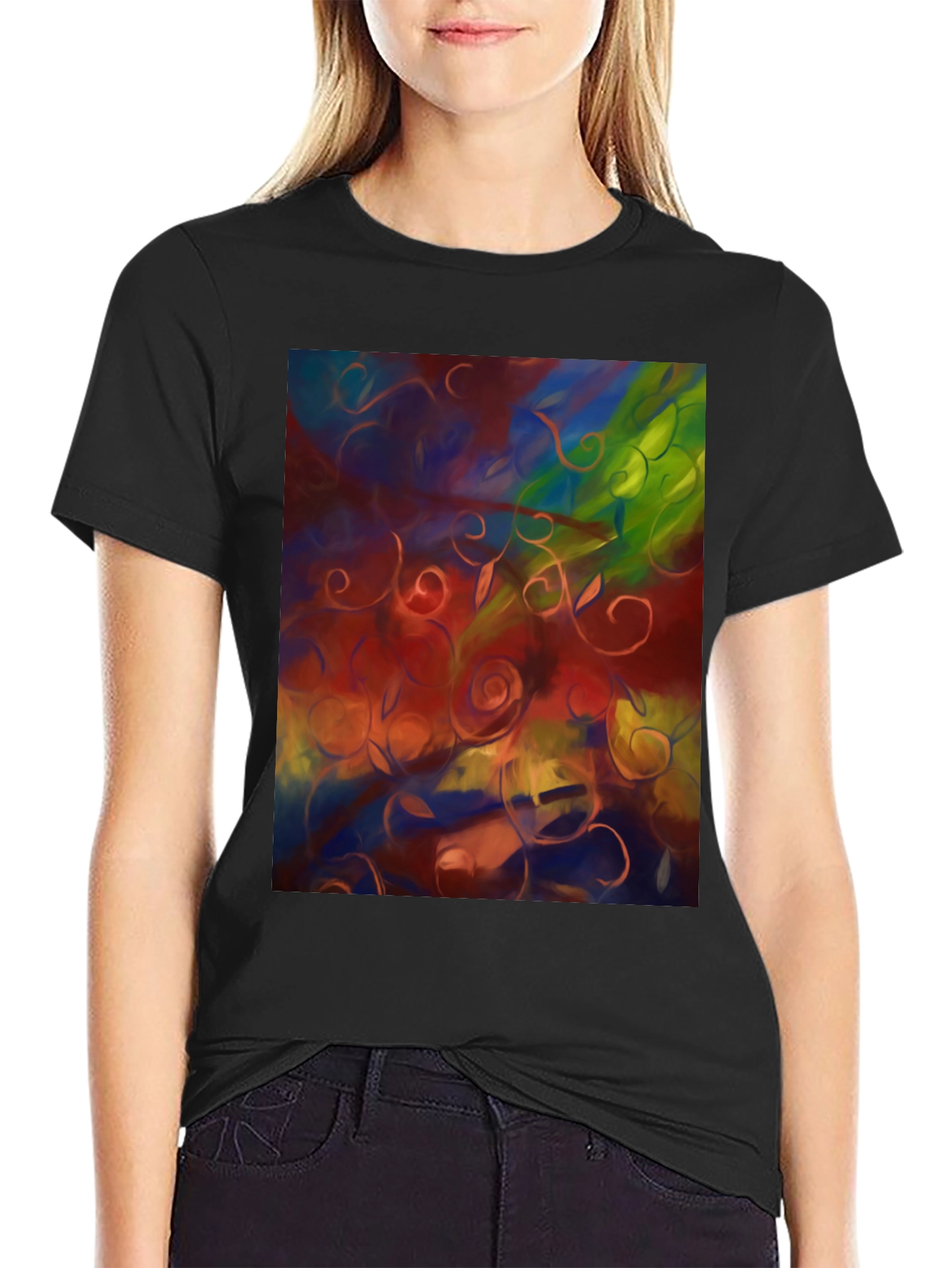 Abstract Floral T-Shirt - Artistic Statement Tee
