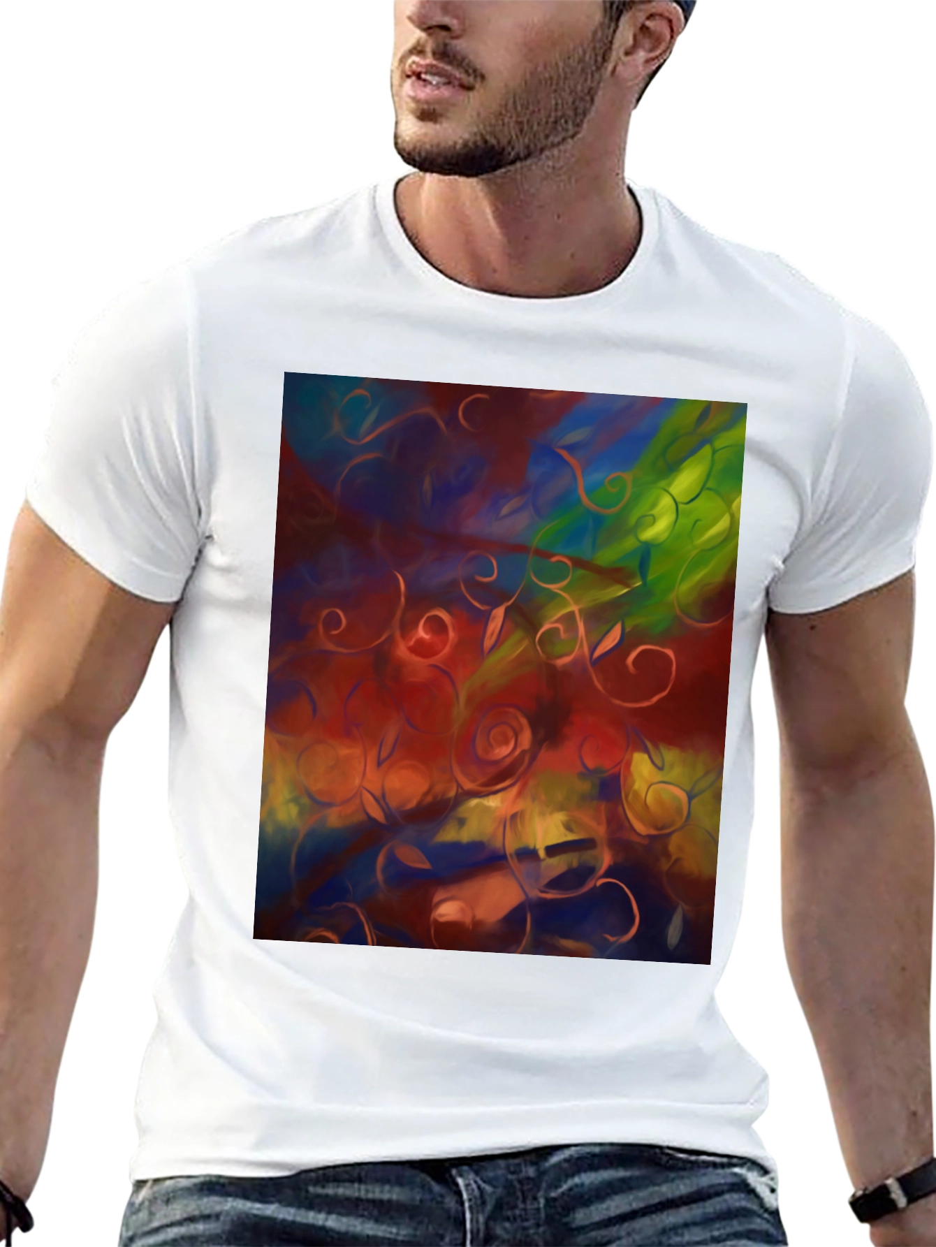 Abstract Floral T-Shirt - Artistic Statement Tee