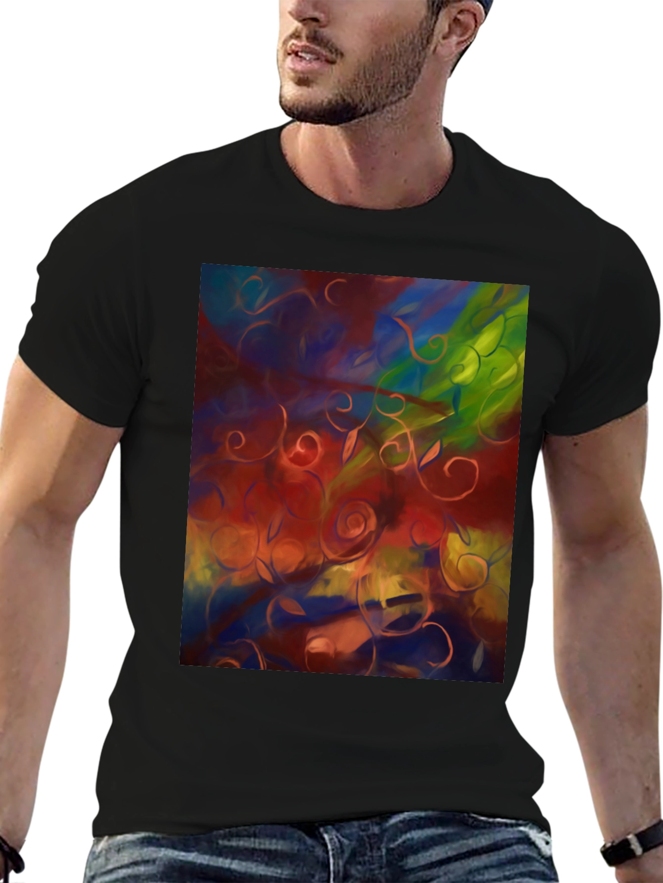 Abstract Floral T-Shirt - Artistic Statement Tee
