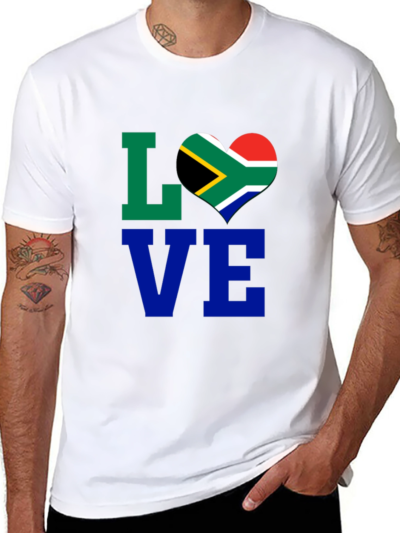 South Africa Flag Heart LOVE T-Shirt