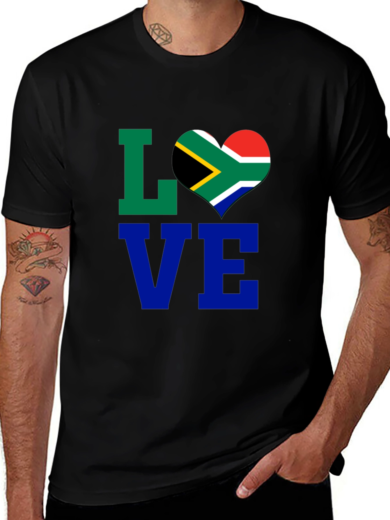 South Africa Flag Heart LOVE T-Shirt