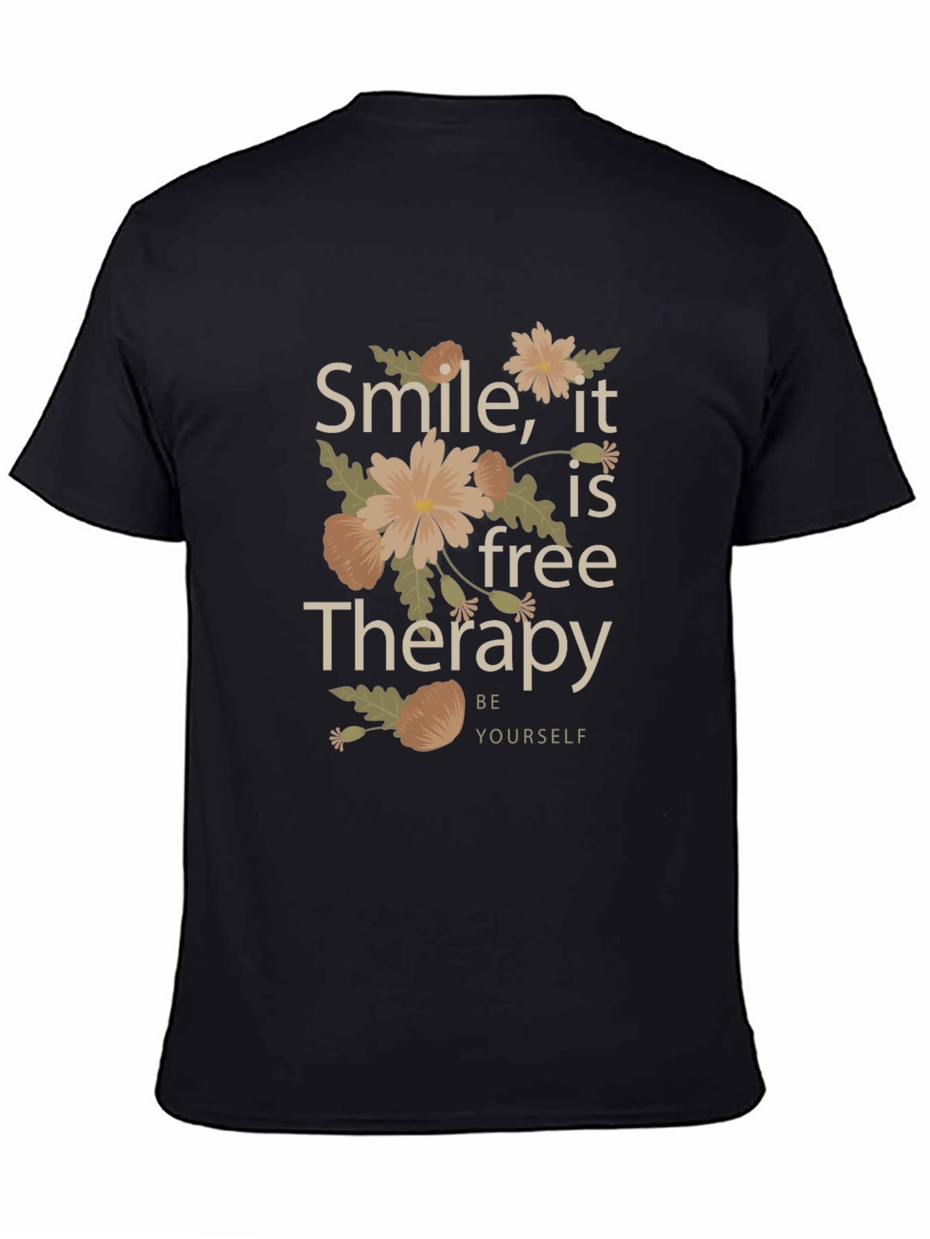 Smile Its Free Therapy Black Graphic Tee