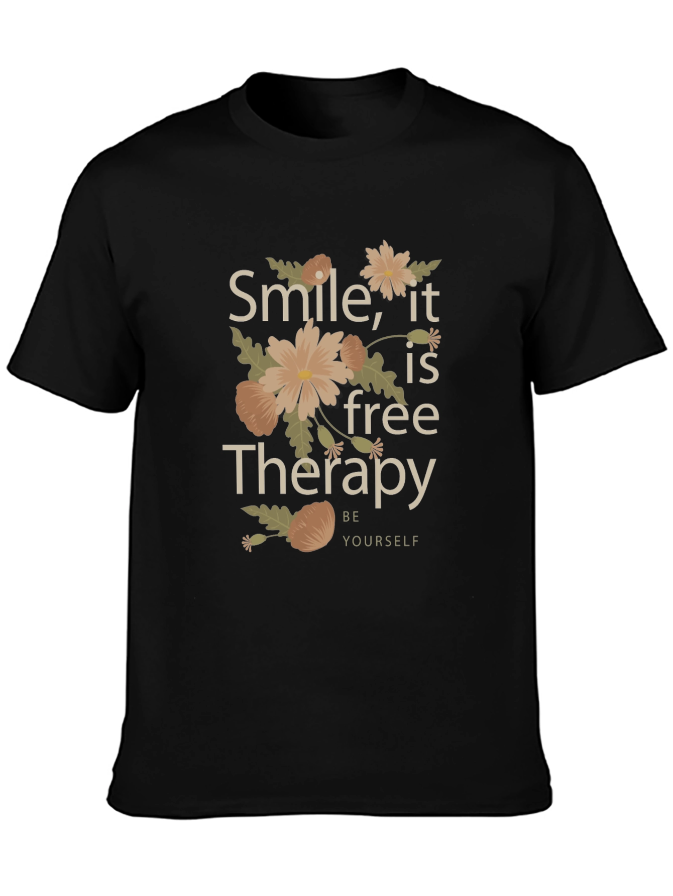 Smile Its Free Therapy Black Graphic Tee