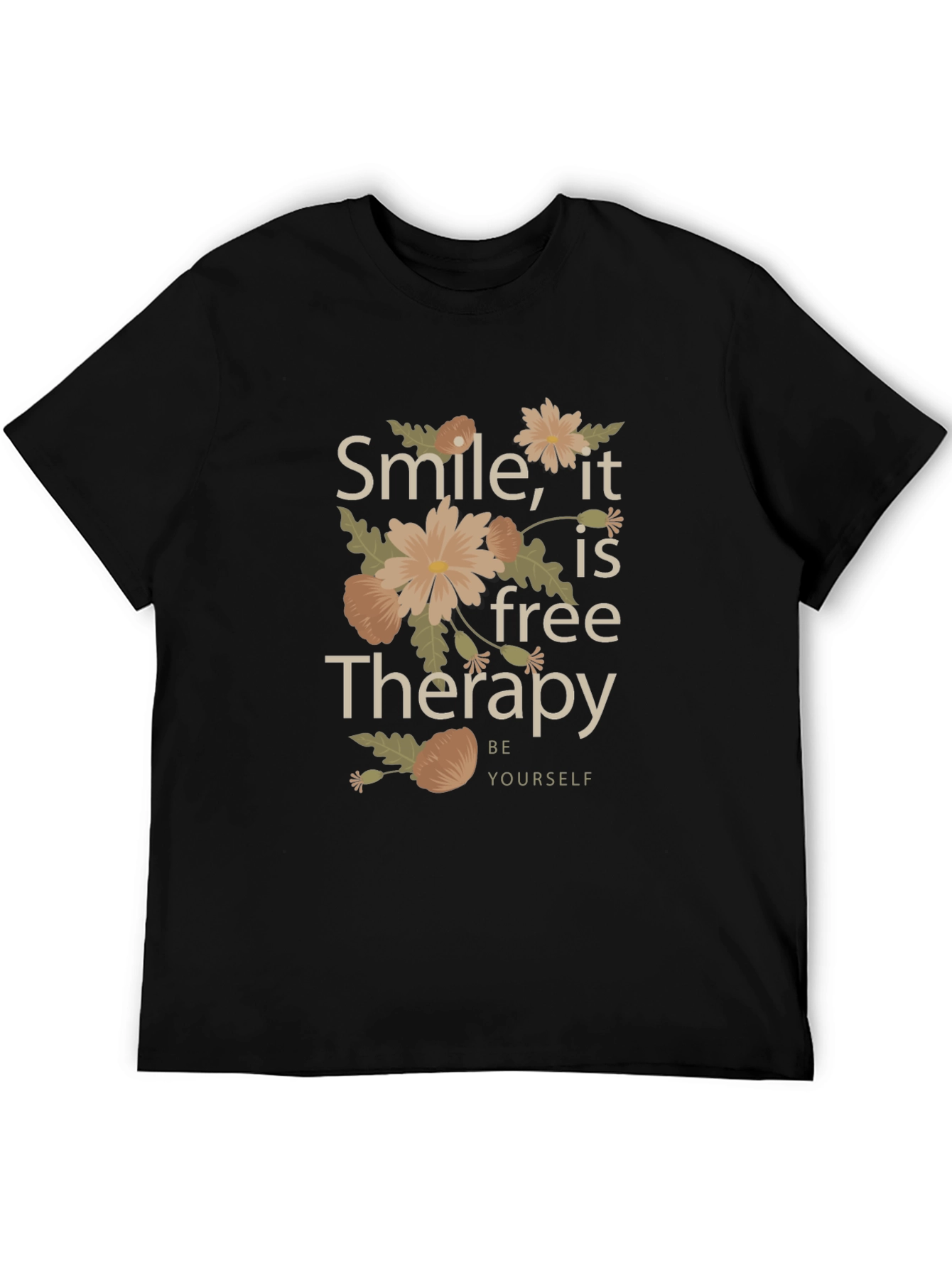 Smile Its Free Therapy Black Graphic Tee