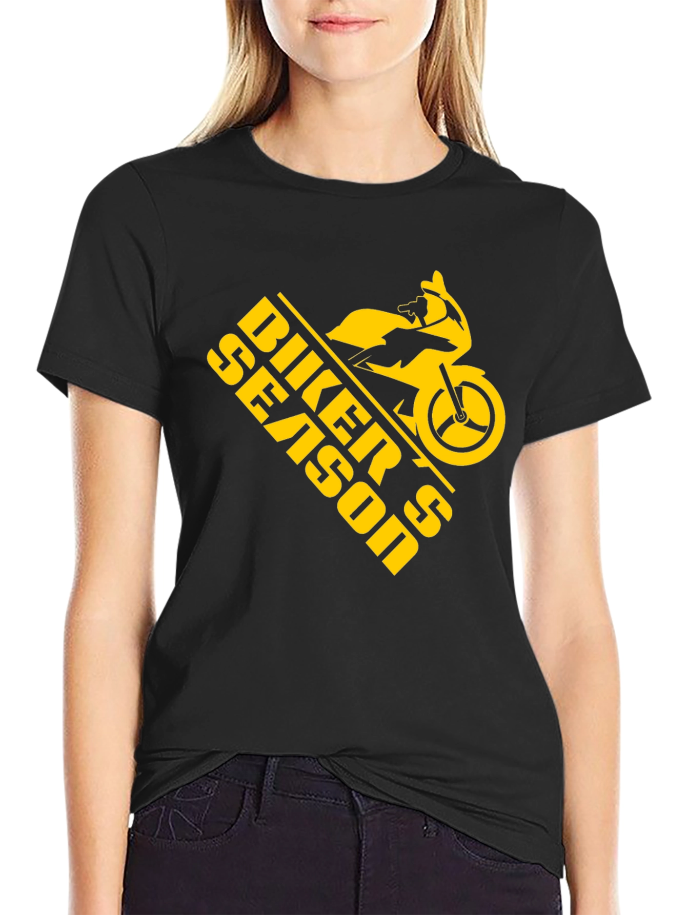 Biker Season Graphic Tee - Black