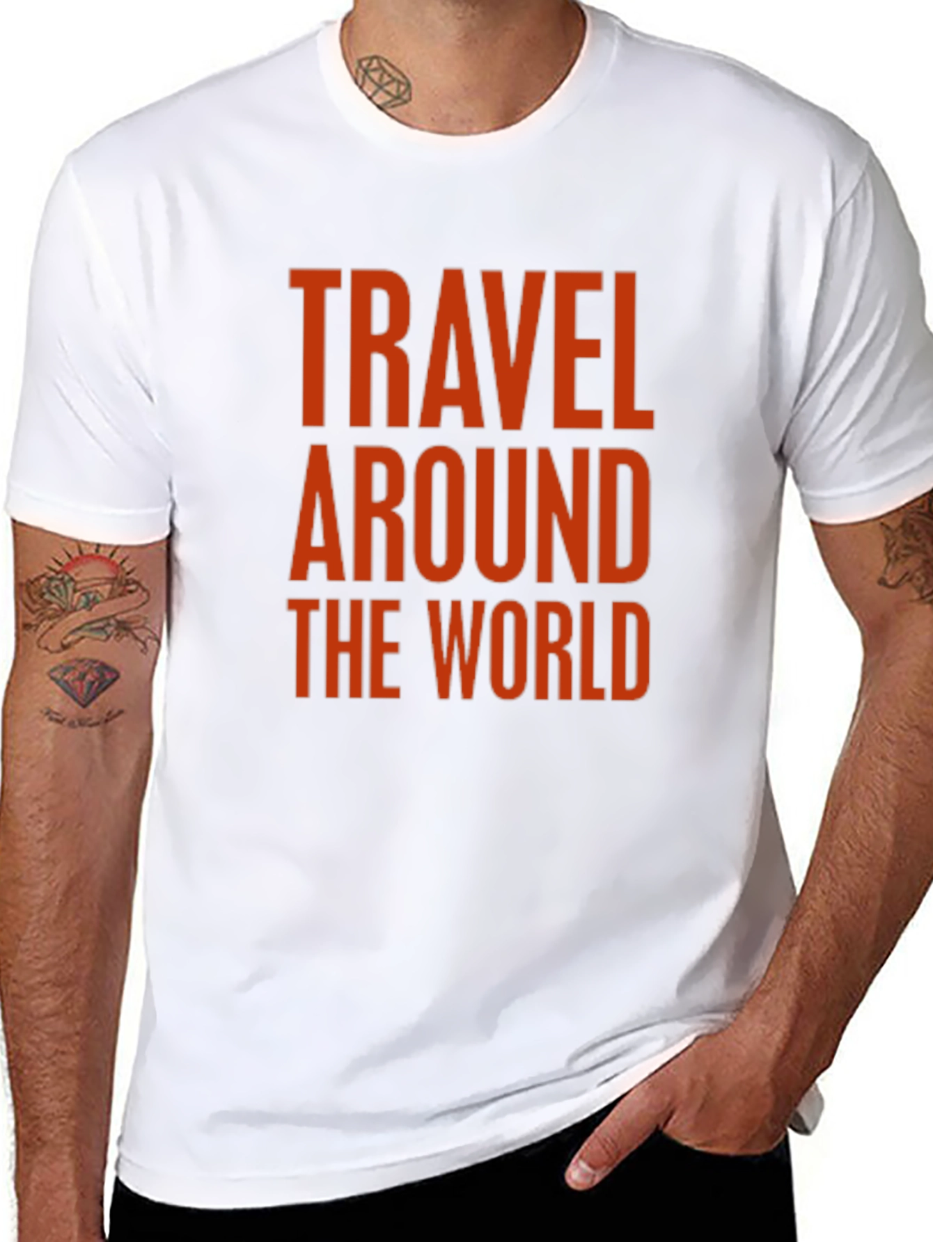 Travel Around the World Graphic Tee - Black