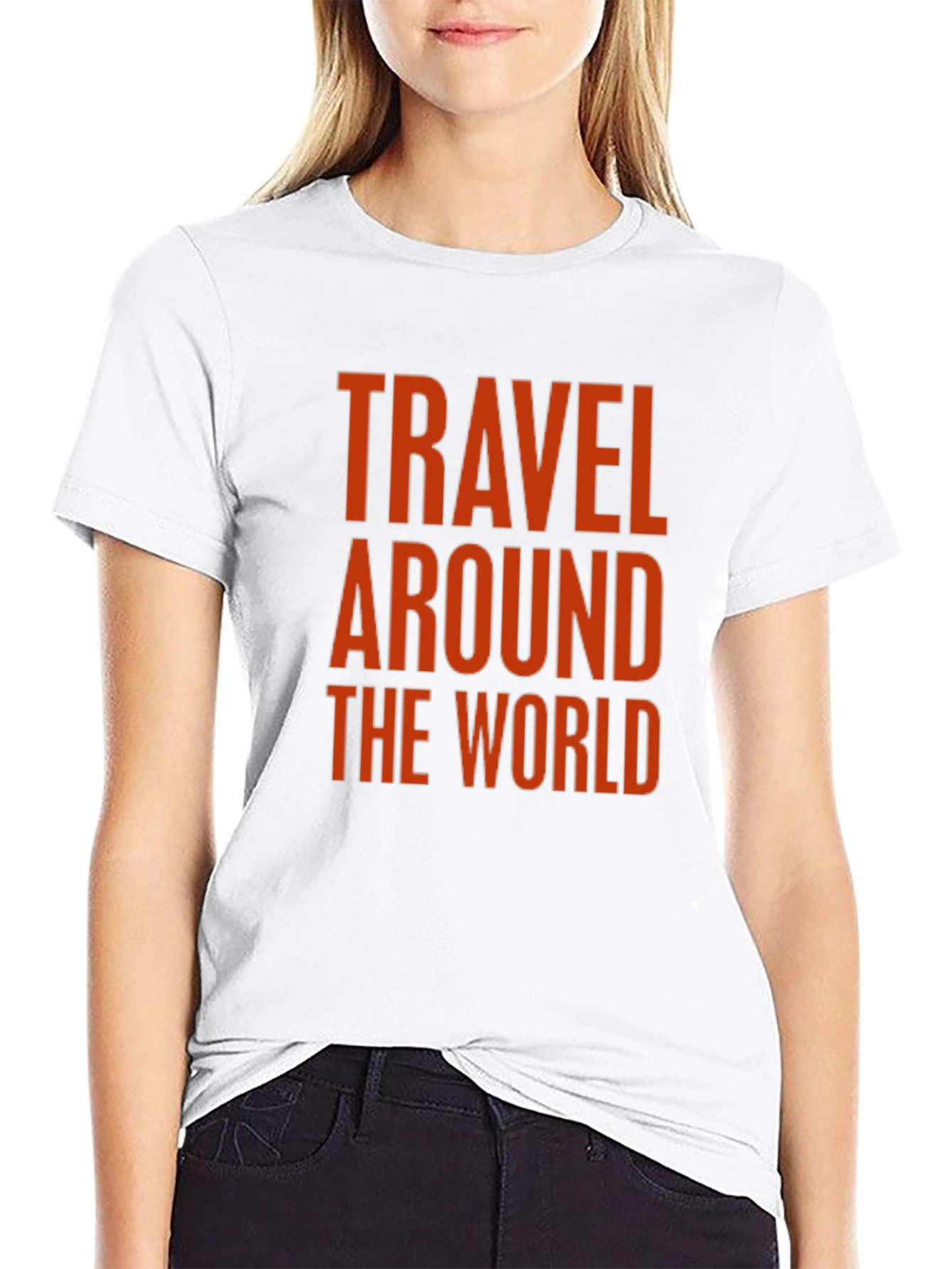 Travel Around the World Graphic Tee - Black