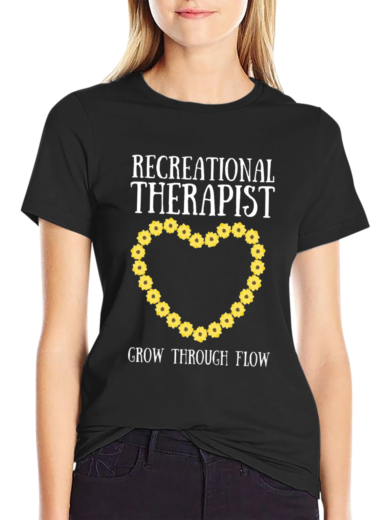 Recreational Therapist Flower Heart T-Shirt