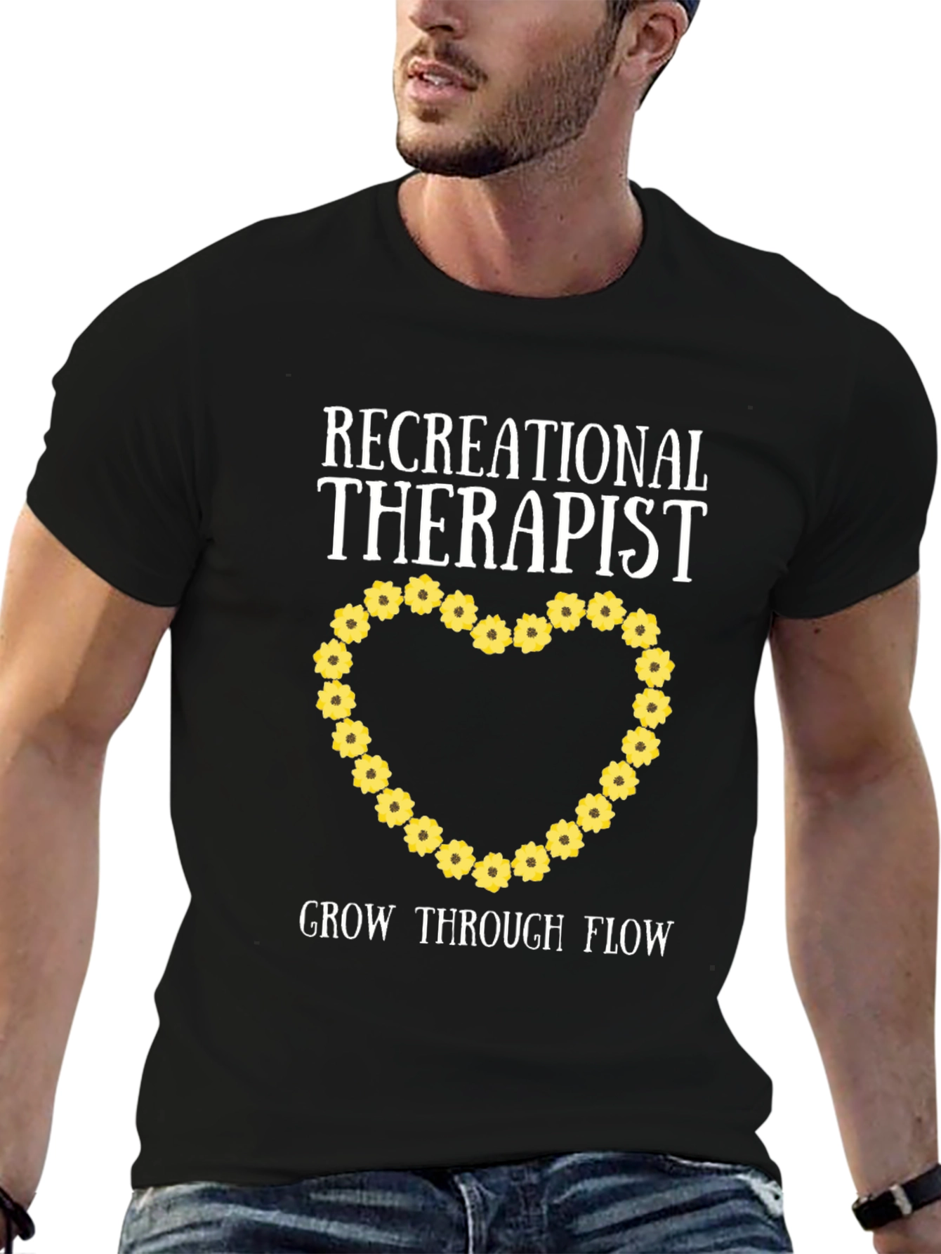 Recreational Therapist Flower Heart T-Shirt