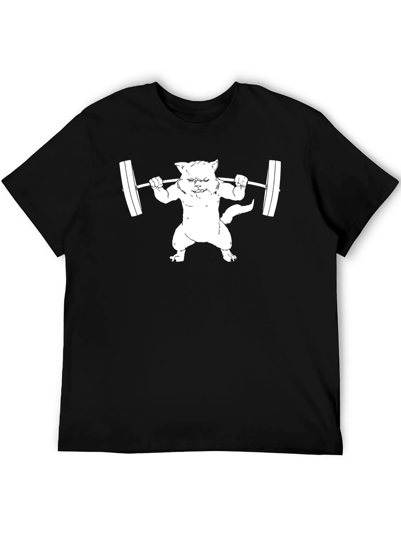 Weightlifting Cat T-Shirt - Black