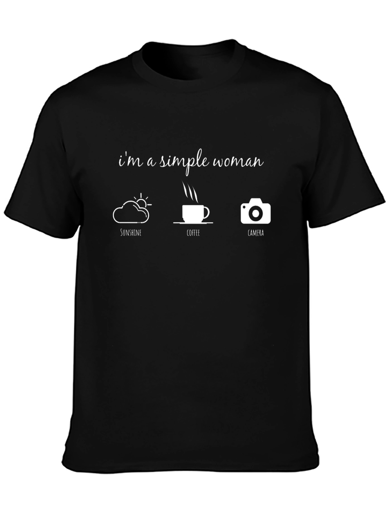 Simple Woman T-Shirt - Sunshine Coffee Camera