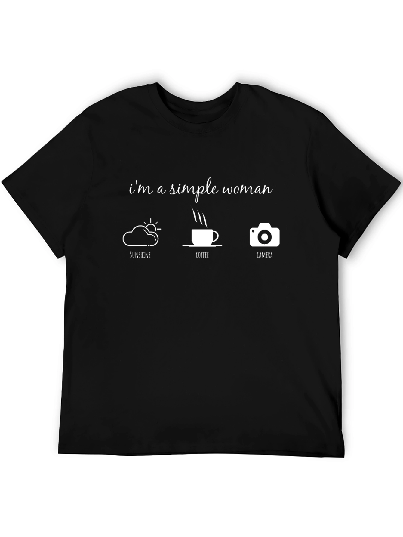 Simple Woman T-Shirt - Sunshine Coffee Camera