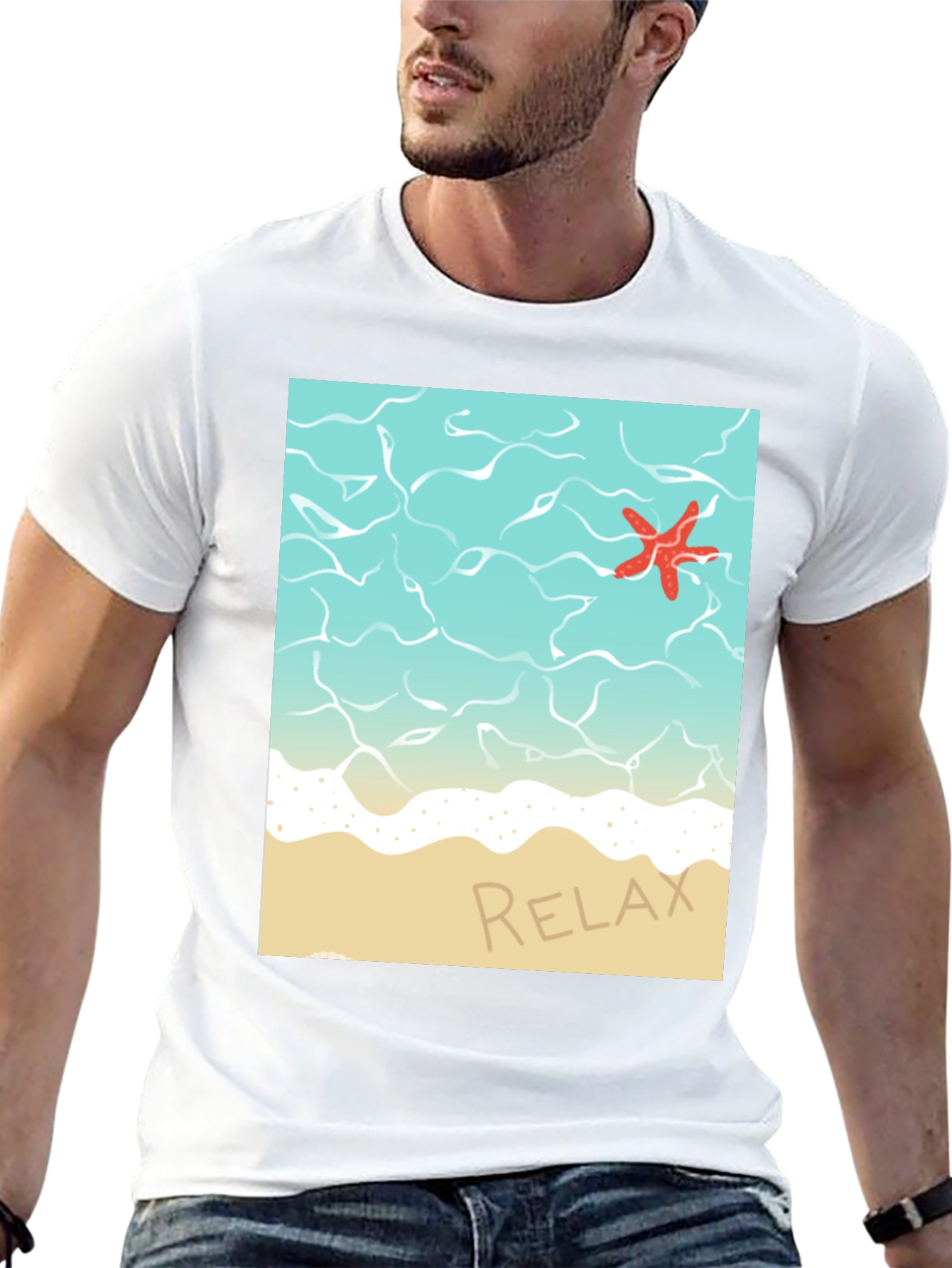 Relaxing Beach T-Shirt - Starfish Ocean Design