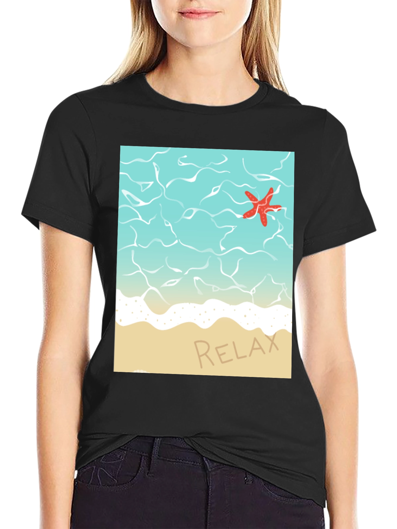 Relaxing Beach T-Shirt - Starfish Ocean Design