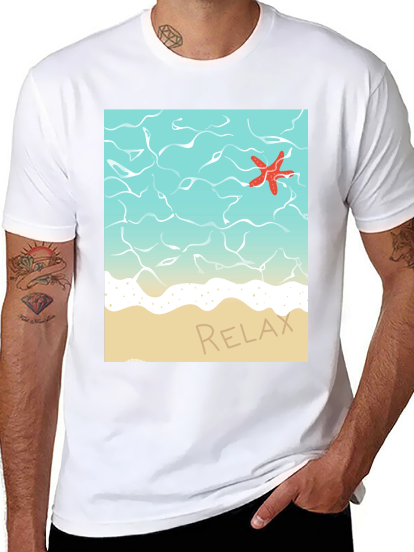 Relaxing Beach T-Shirt - Starfish Ocean Design