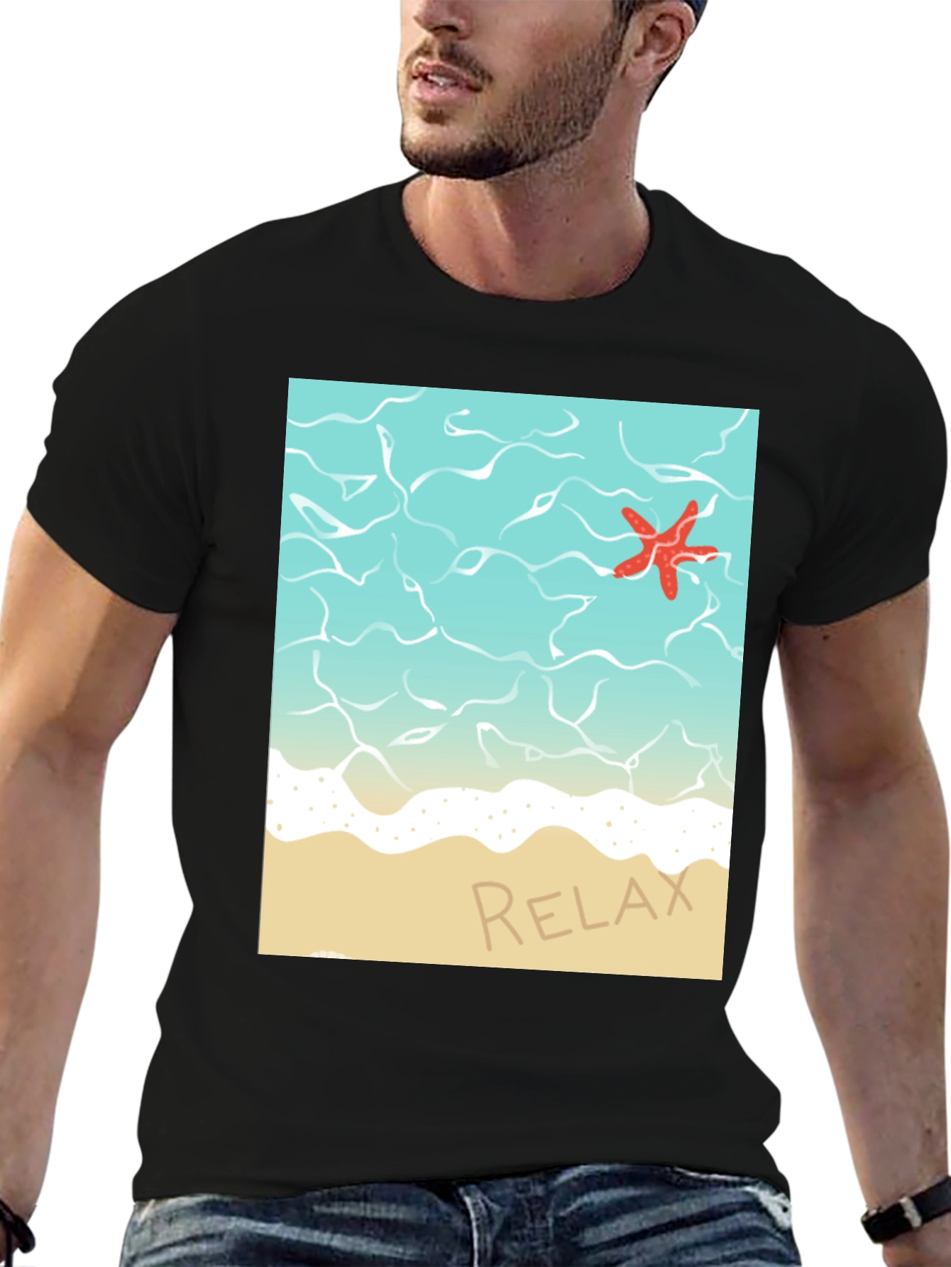 Relaxing Beach T-Shirt - Starfish Ocean Design