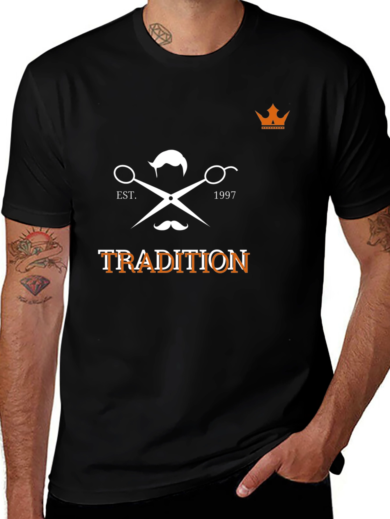 Tradition Barber T-Shirt - Black Graphic Tee