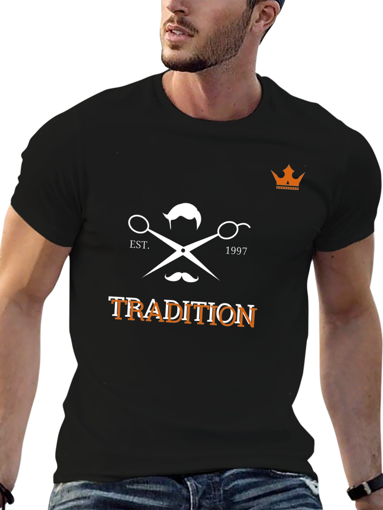 Tradition Barber T-Shirt - Black Graphic Tee