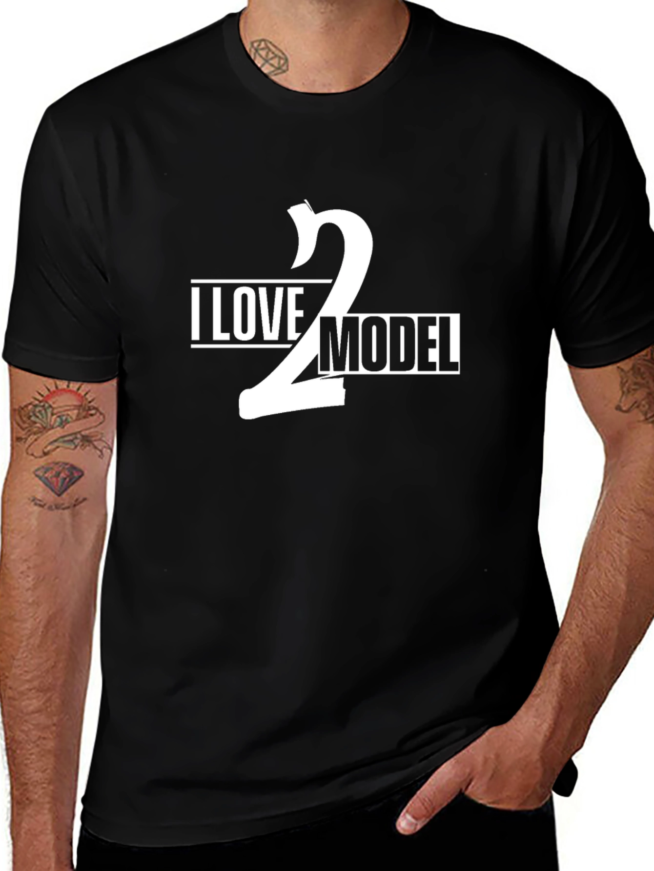 I Love 2 Model Black T-Shirt