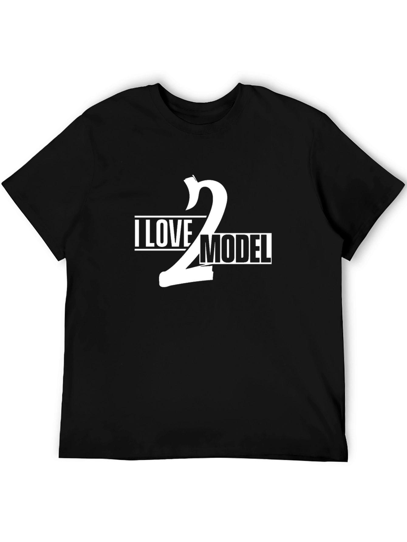 I Love 2 Model Black T-Shirt