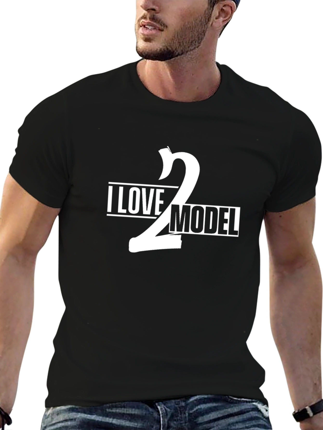 I Love 2 Model Black T-Shirt
