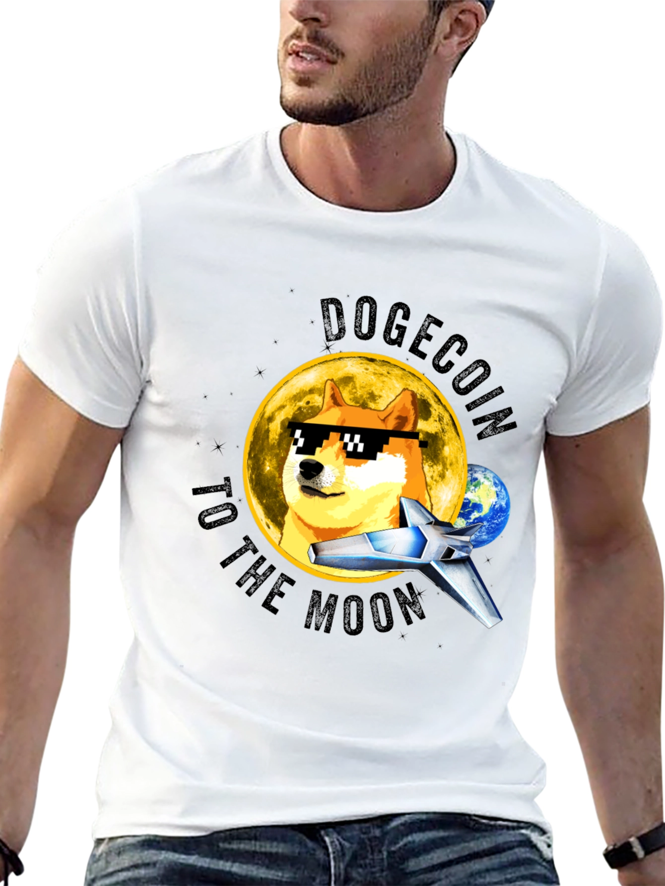 DogeCoin to the Moon Black T-Shirt
