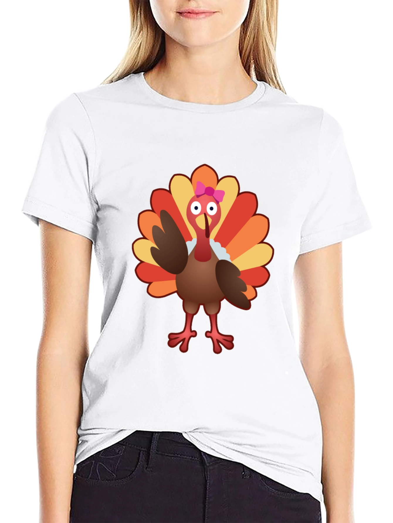 Cute Turkey Graphic Tee - Thanksgiving Shirt