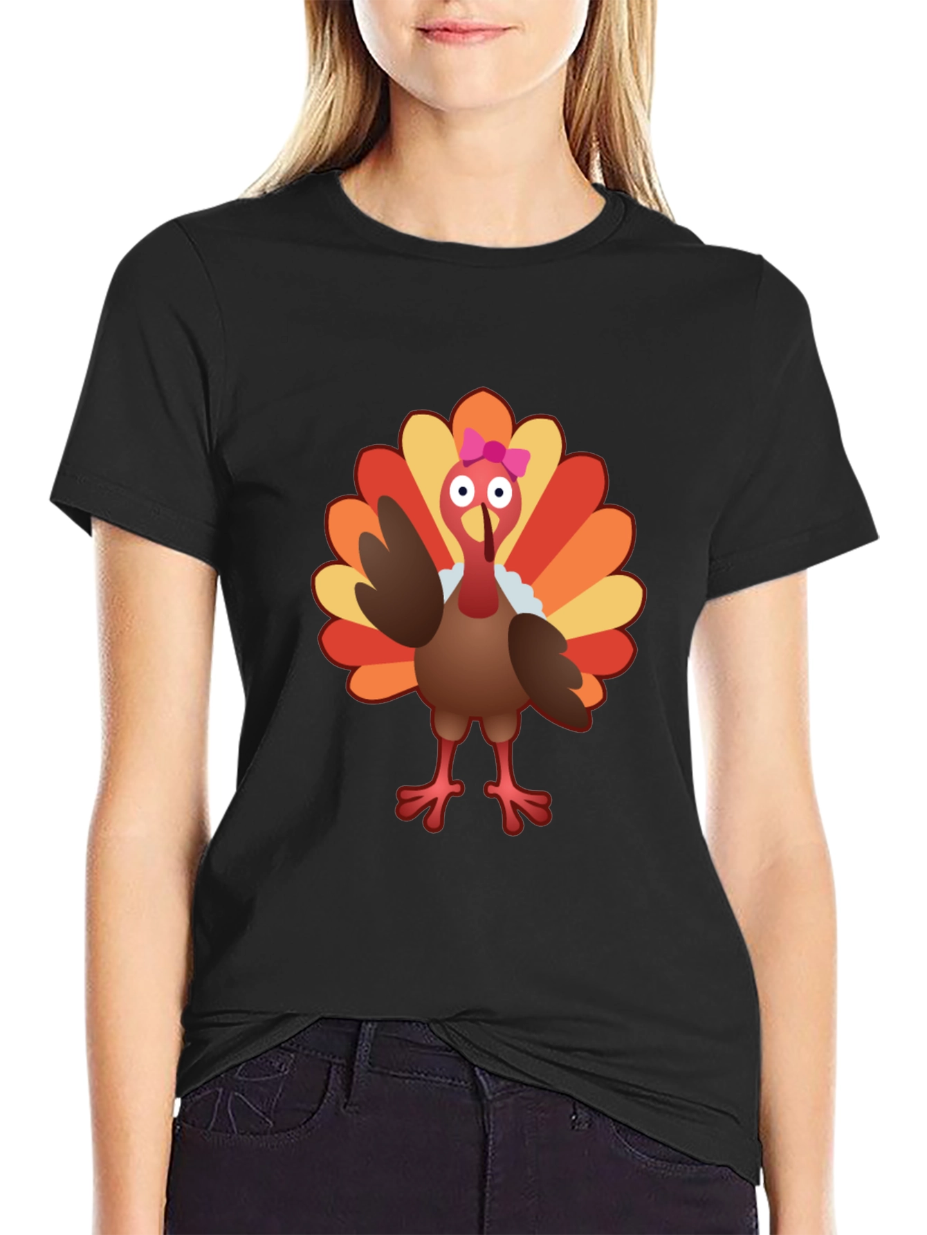 Cute Turkey Graphic Tee - Thanksgiving Shirt