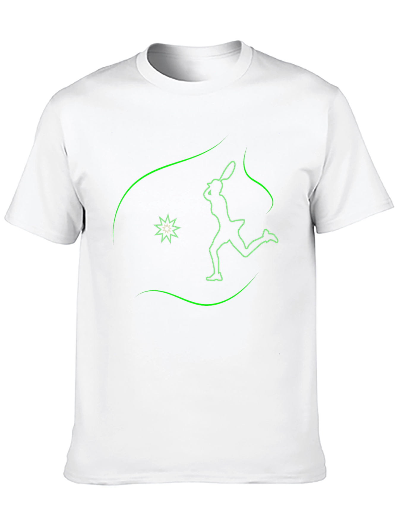 Neon Tennis Player Graphic Tee - Black