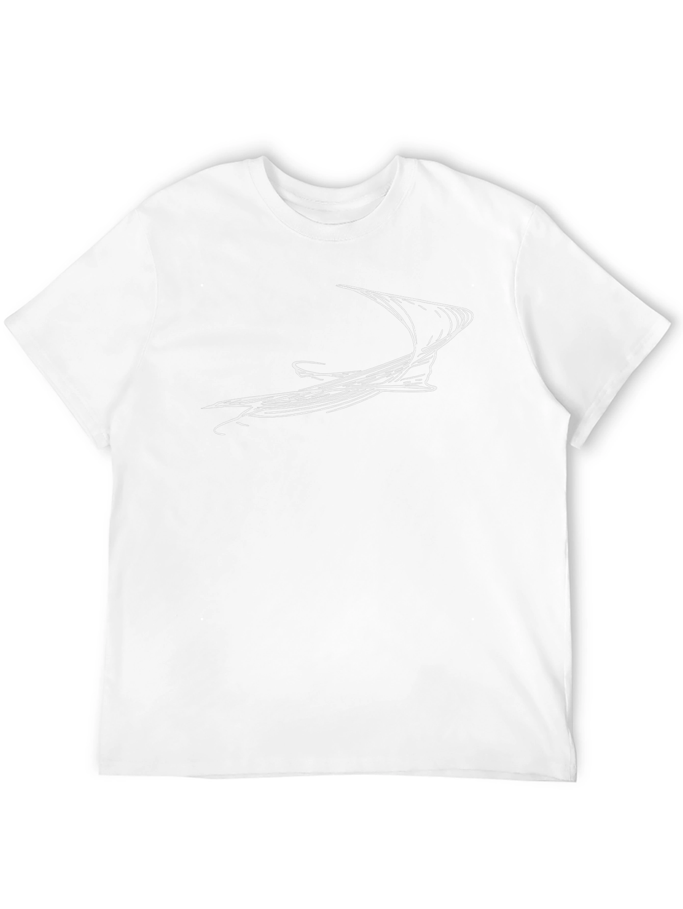 Abstract Line Art Graphic T-Shirt - Black