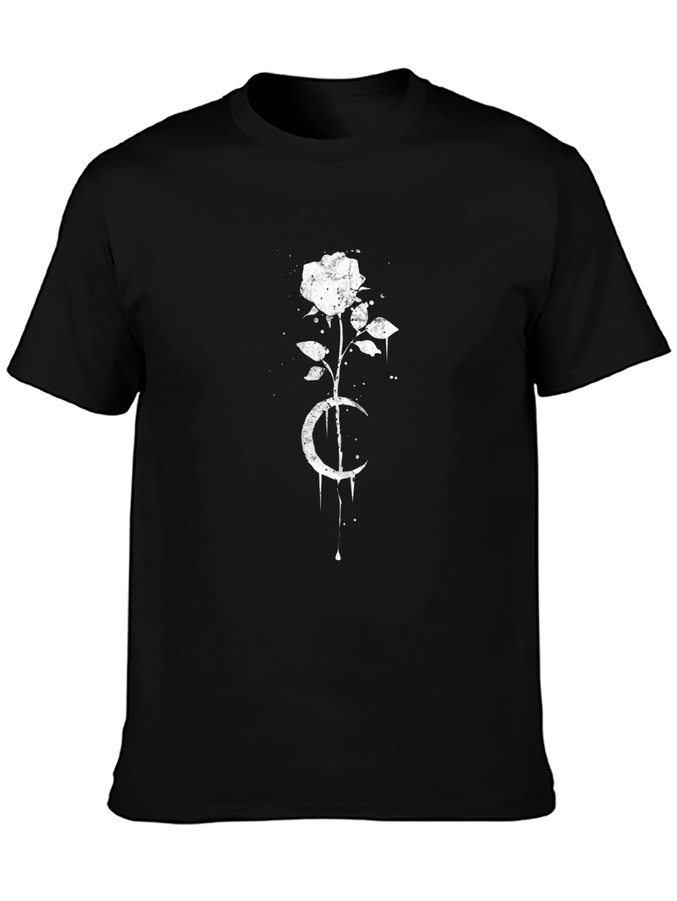 Rose and Crescent Moon Graphic Tee