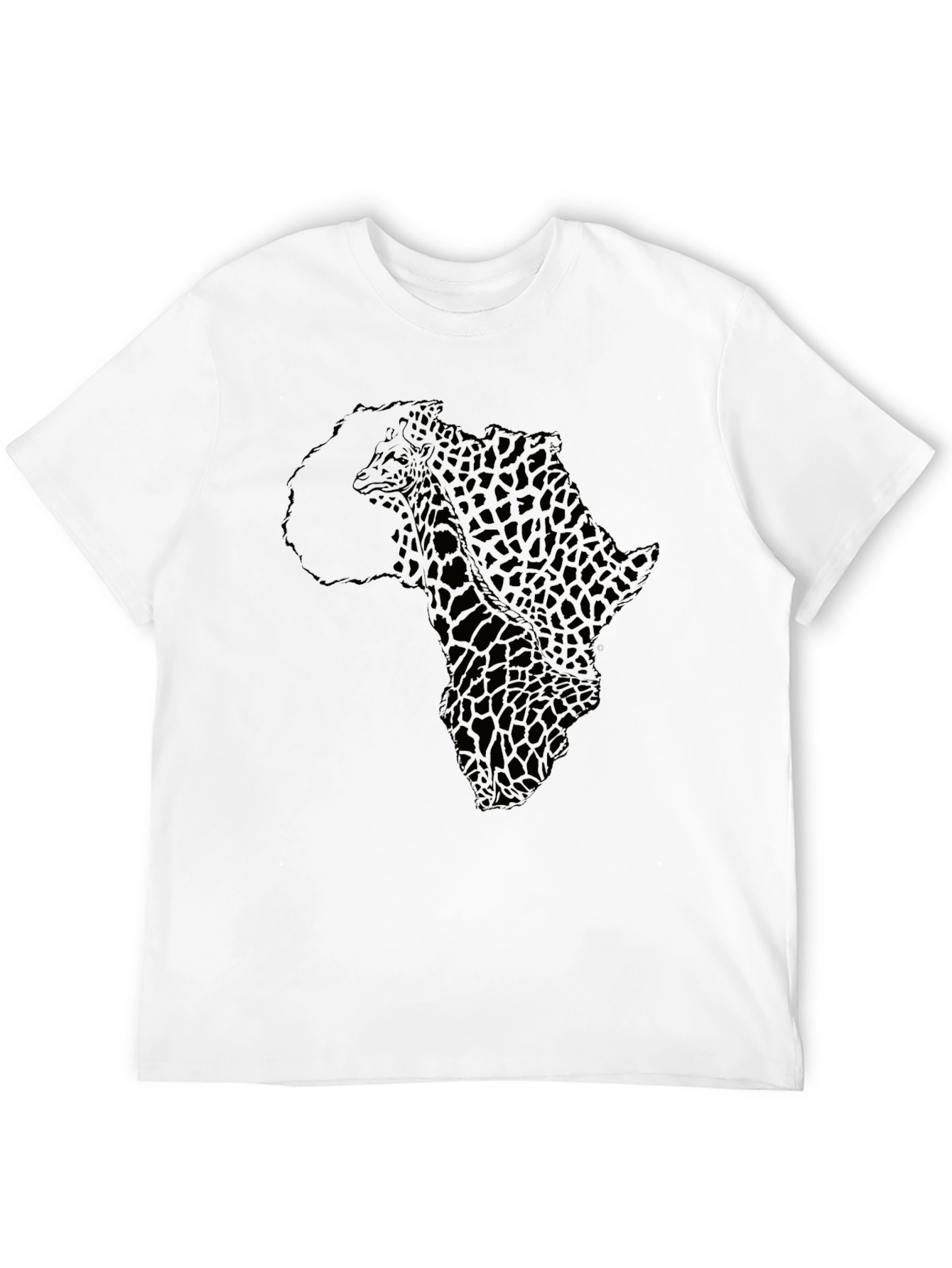 Africa Giraffe Print Black T-Shirt