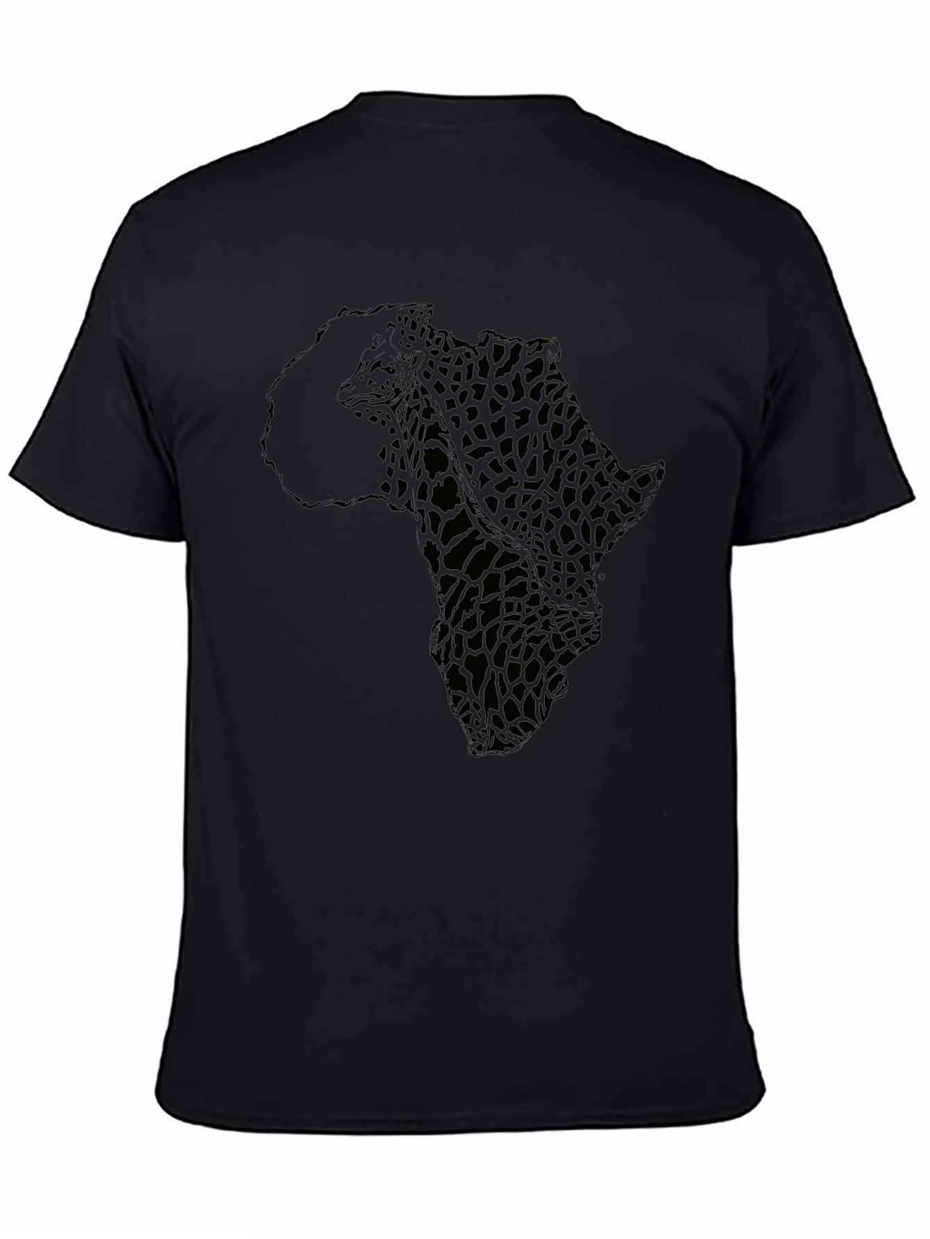 Africa Giraffe Print Black T-Shirt