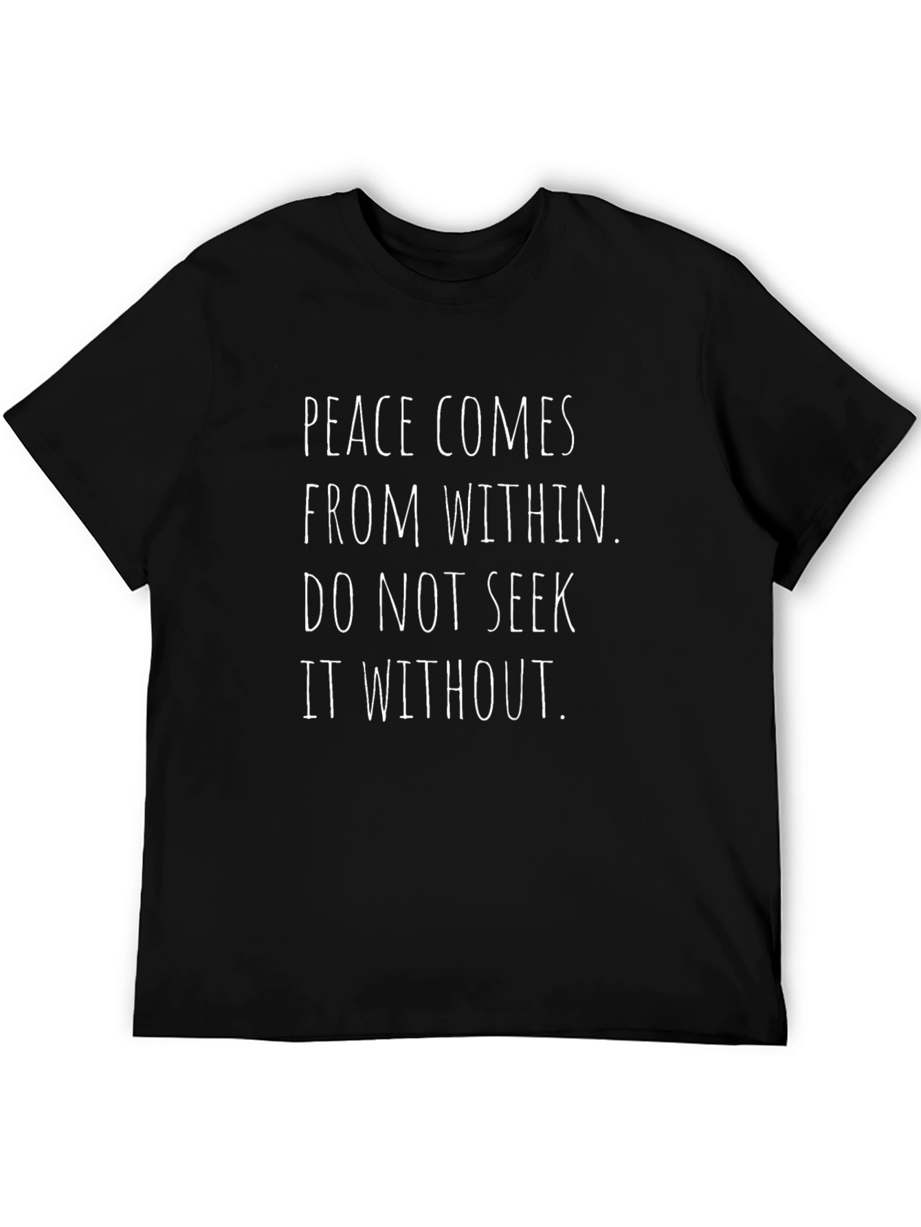 Peace Within Graphic Tee - Black Crew Neck T-Shirt