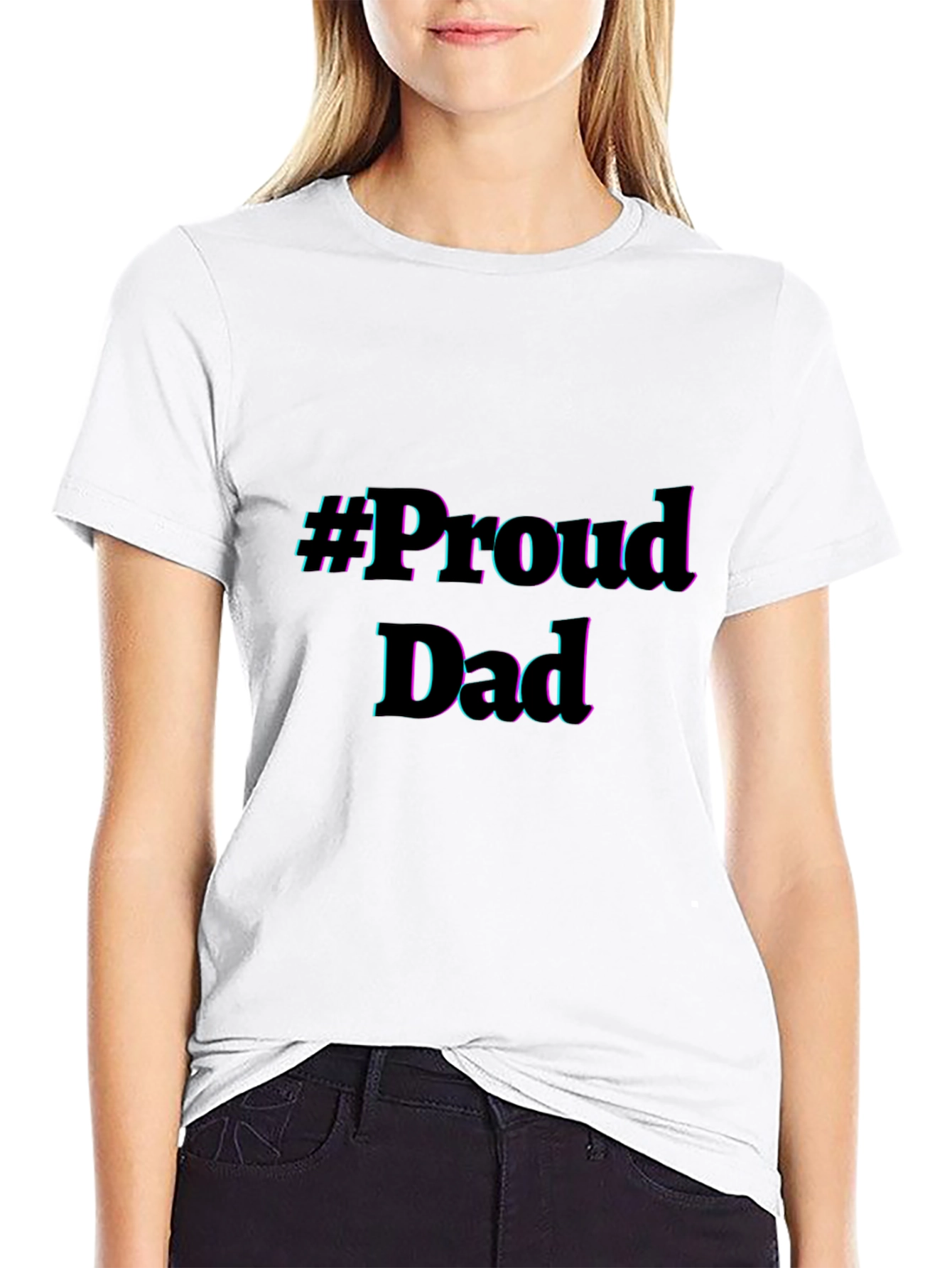 Proud Dad Graphic Tee - Black Cotton T-Shirt