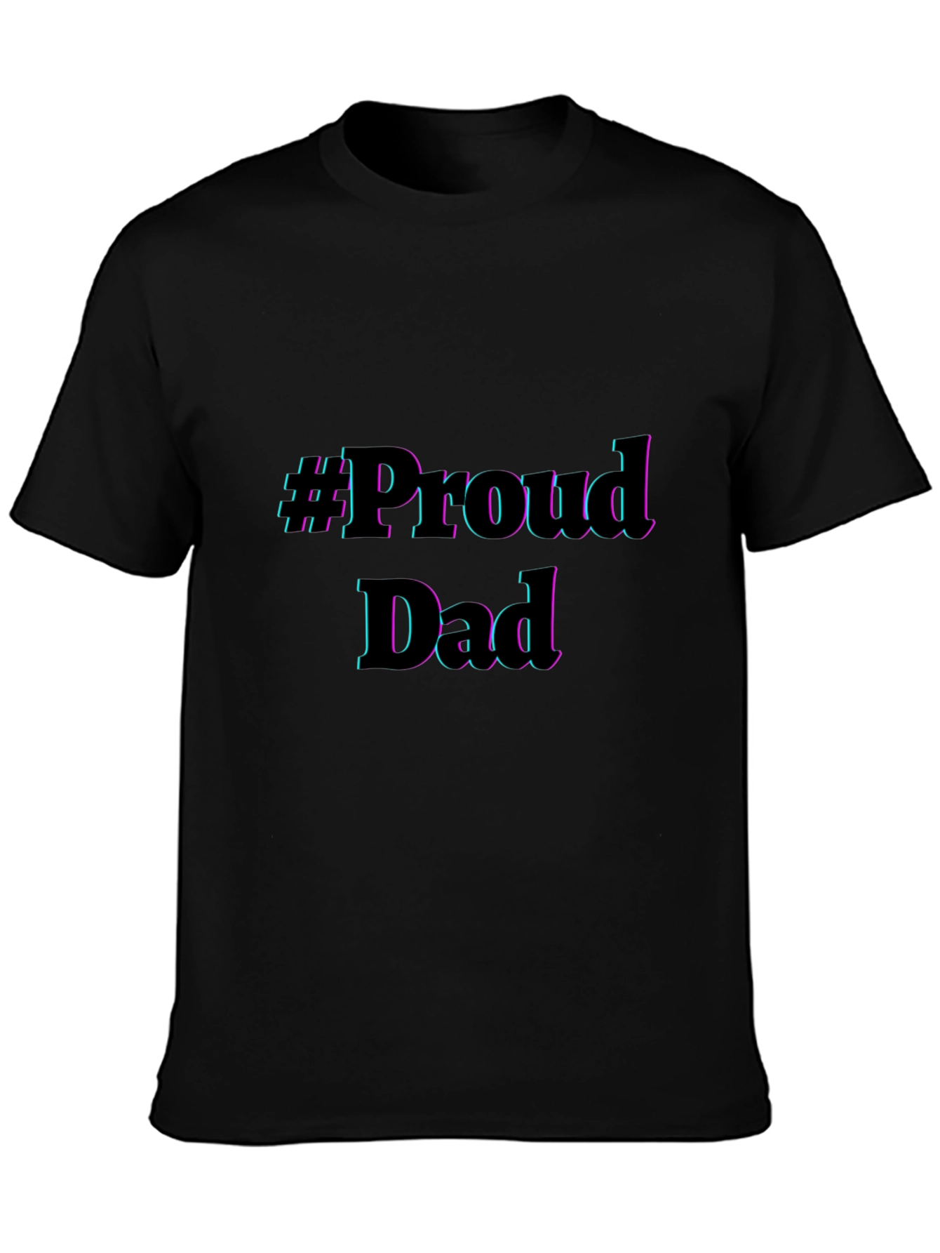 Proud Dad Graphic Tee - Black Cotton T-Shirt