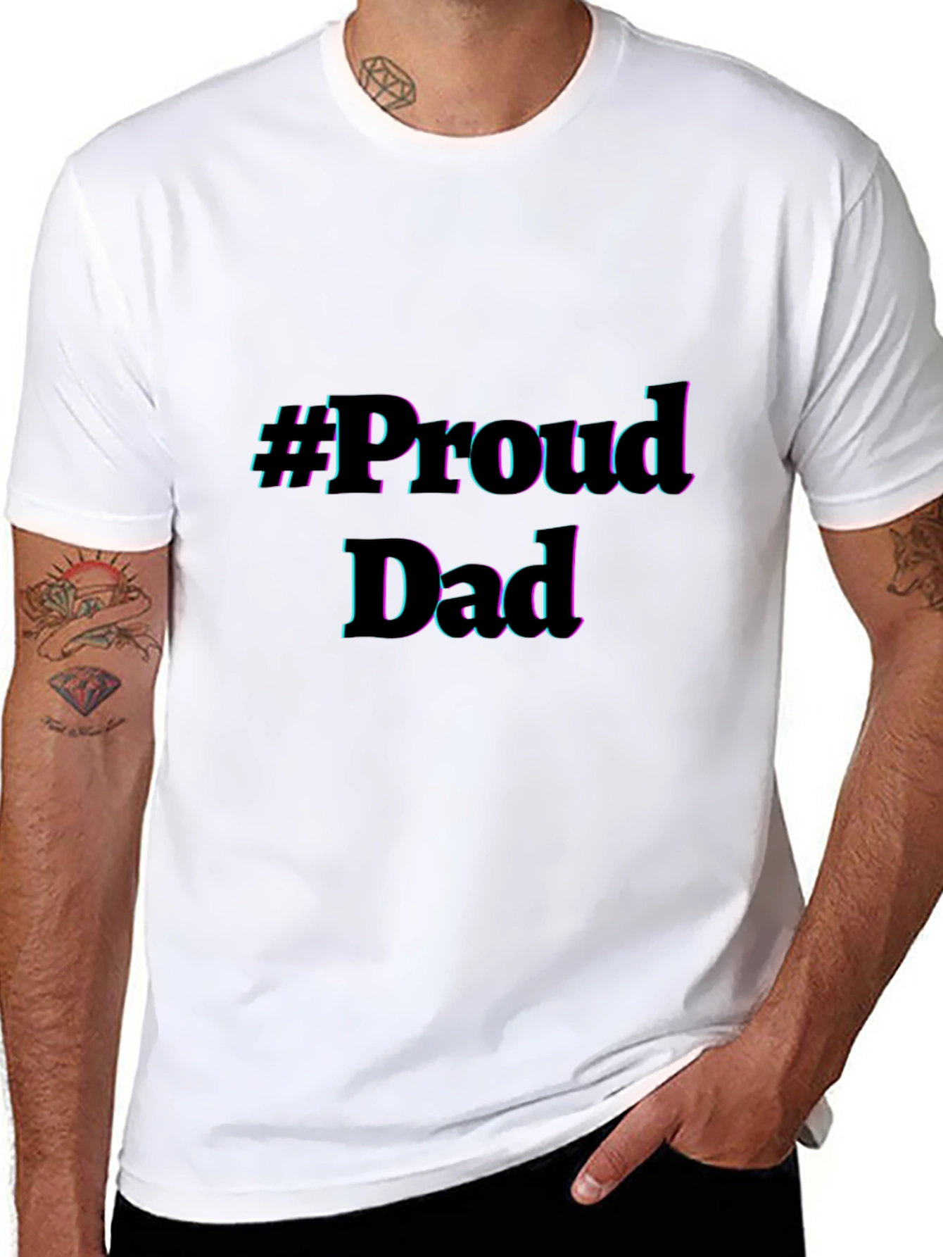 Proud Dad Graphic Tee - Black Cotton T-Shirt