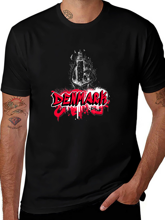 Denmark Graphic Tee - Black Cotton Blend
