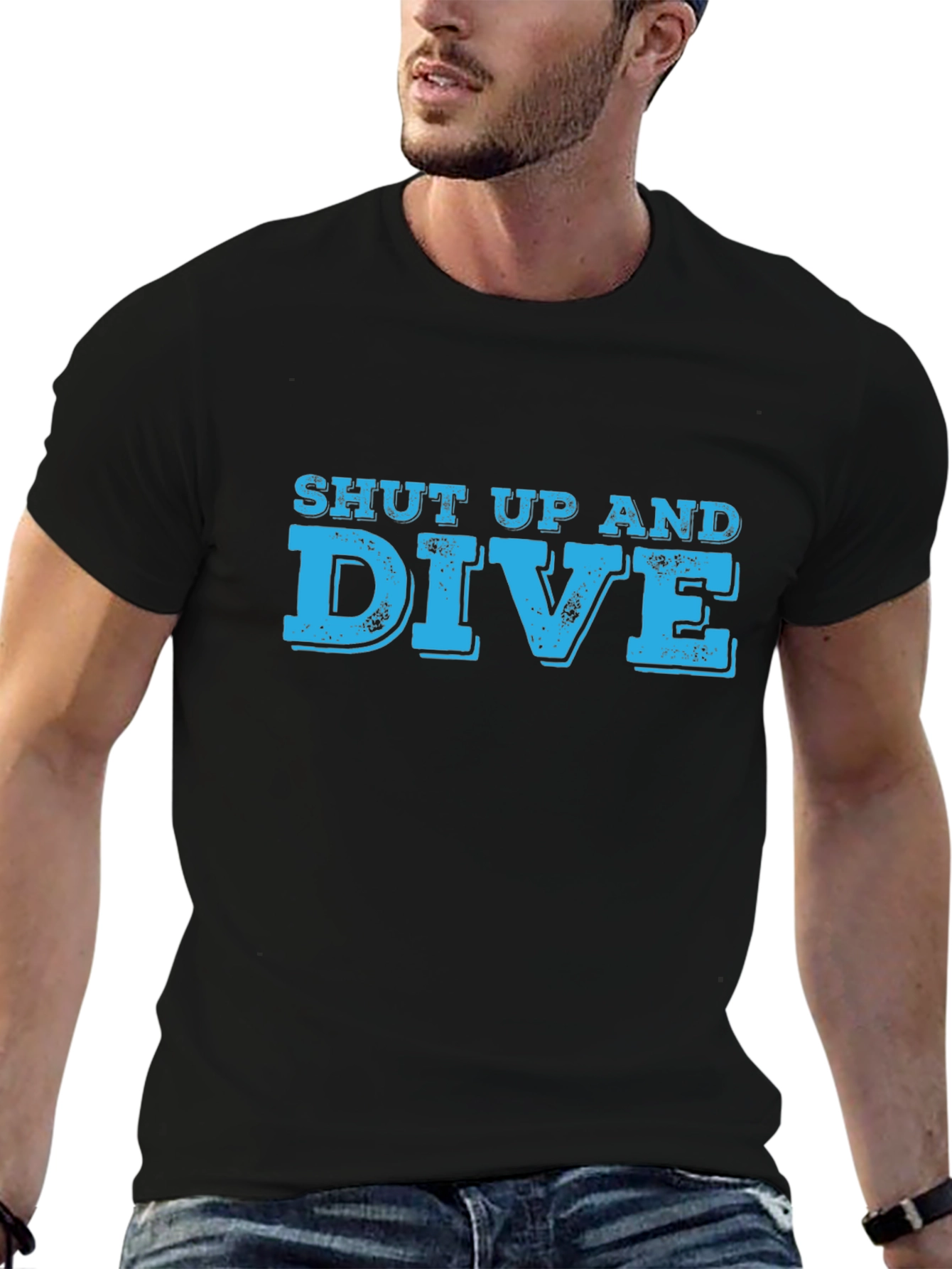 Shut Up and Dive Graphic Tee - Black