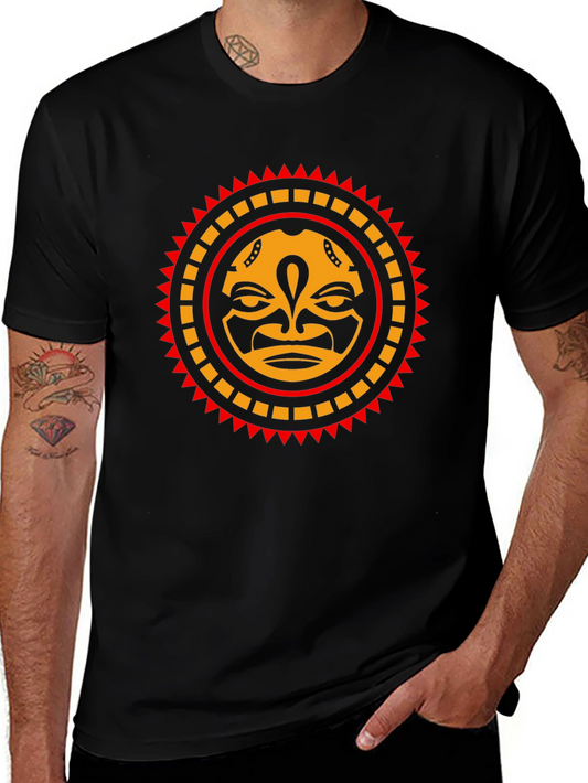 Tribal Sun Face Graphic Tee