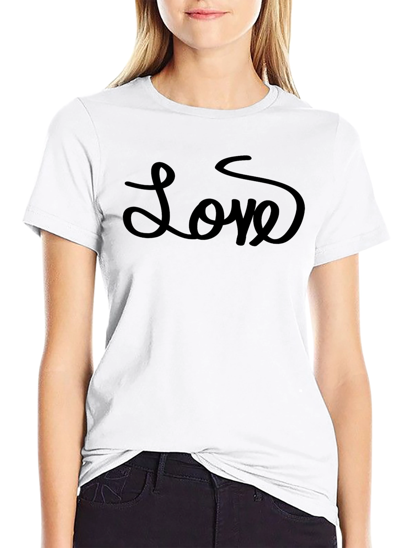 Love Script Black T-Shirt