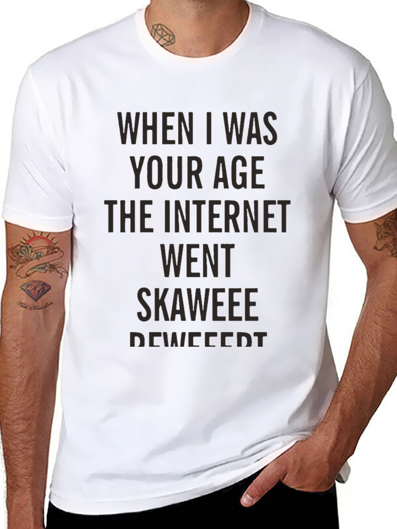 Humorous Internet Era Black T-Shirt