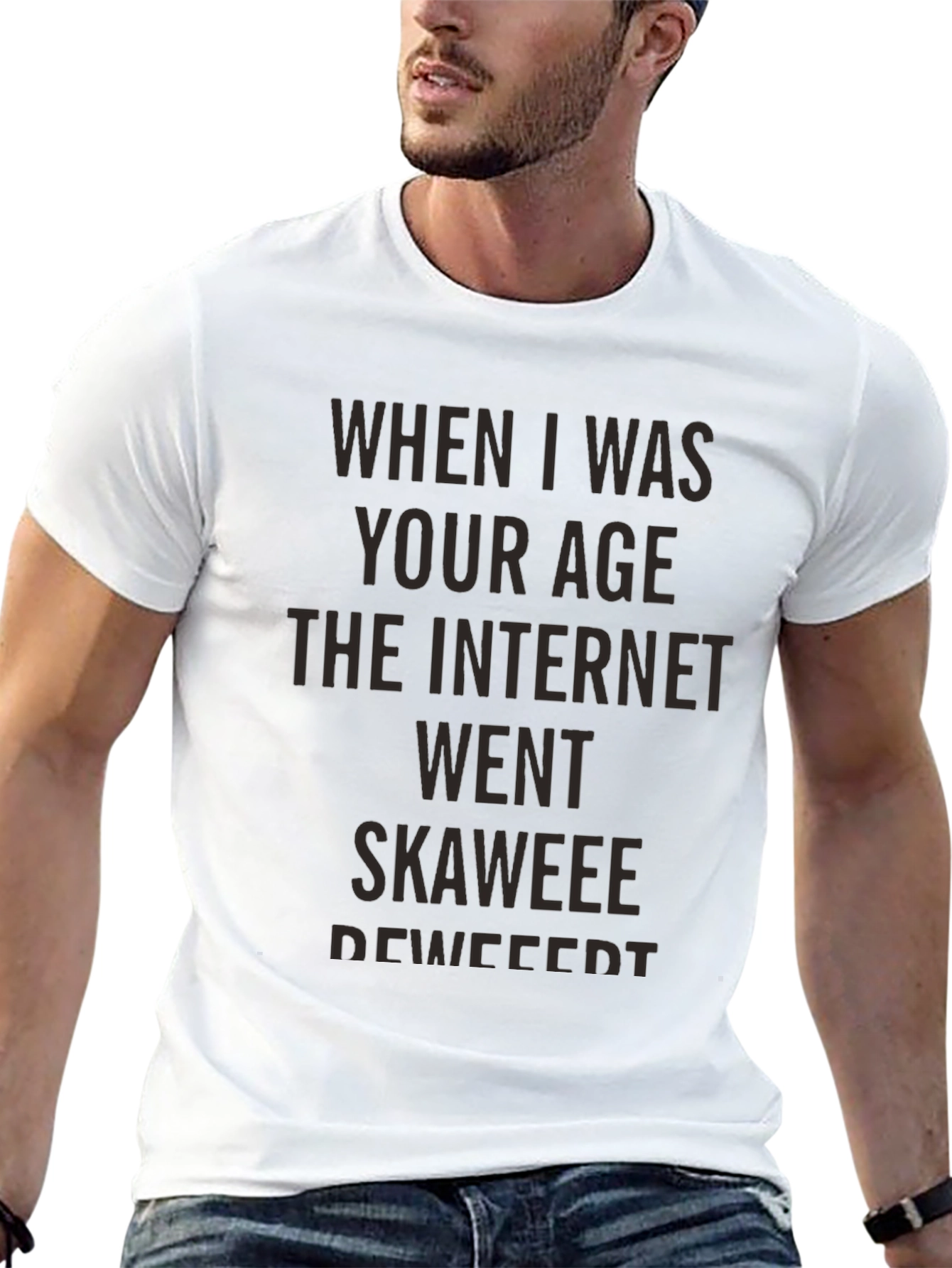 Humorous Internet Era Black T-Shirt